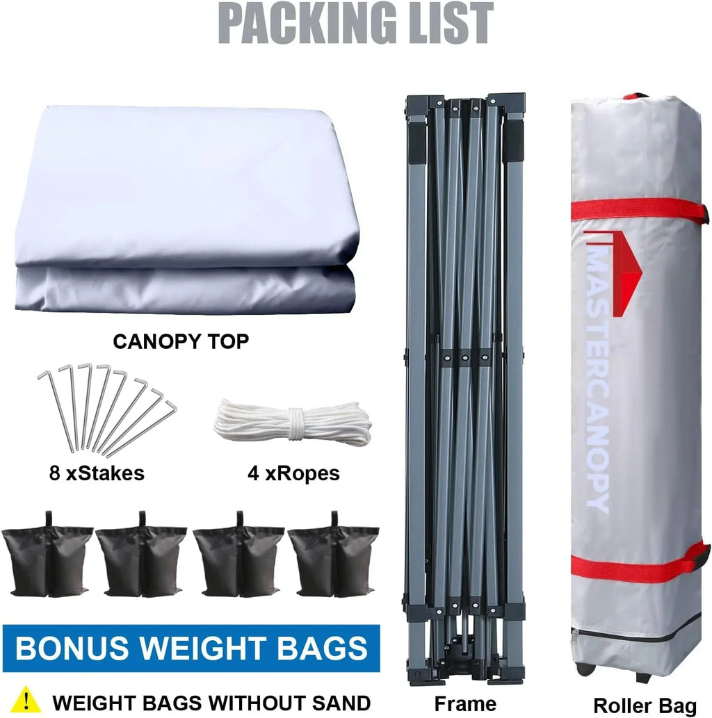 Tente pop-up robuste avec sac à roulettes (10 x 10, noir)