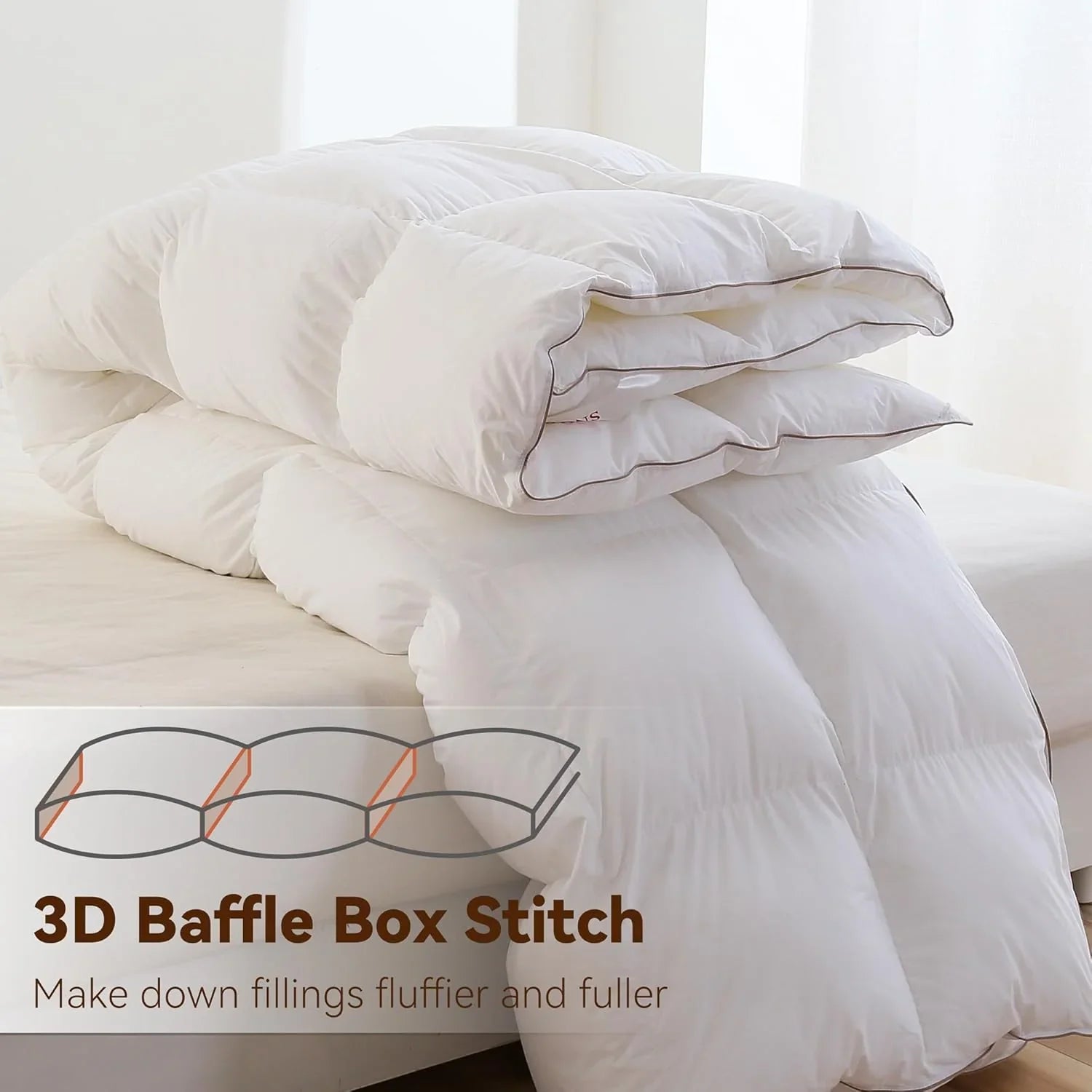 Couette en duvet de qualité supérieure avec design à cloisons 3D