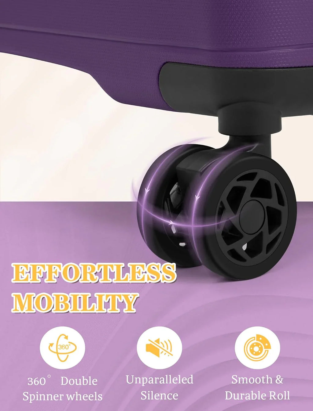 Ensemble de 5 bagages à roulettes, valise rigide en ABS avec roulettes pivotantes