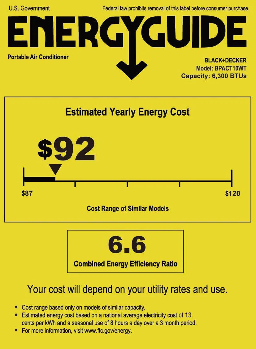 Climatiseur portatif BLACK+DECKER 8 000 BTU