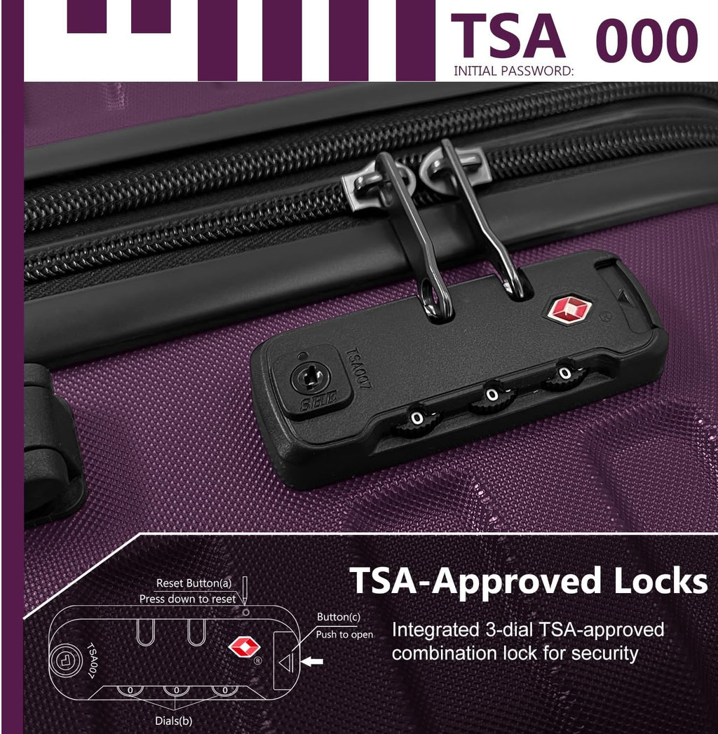 Ensemble de bagages à main légers et extensibles à coque rigide de 6 pièces