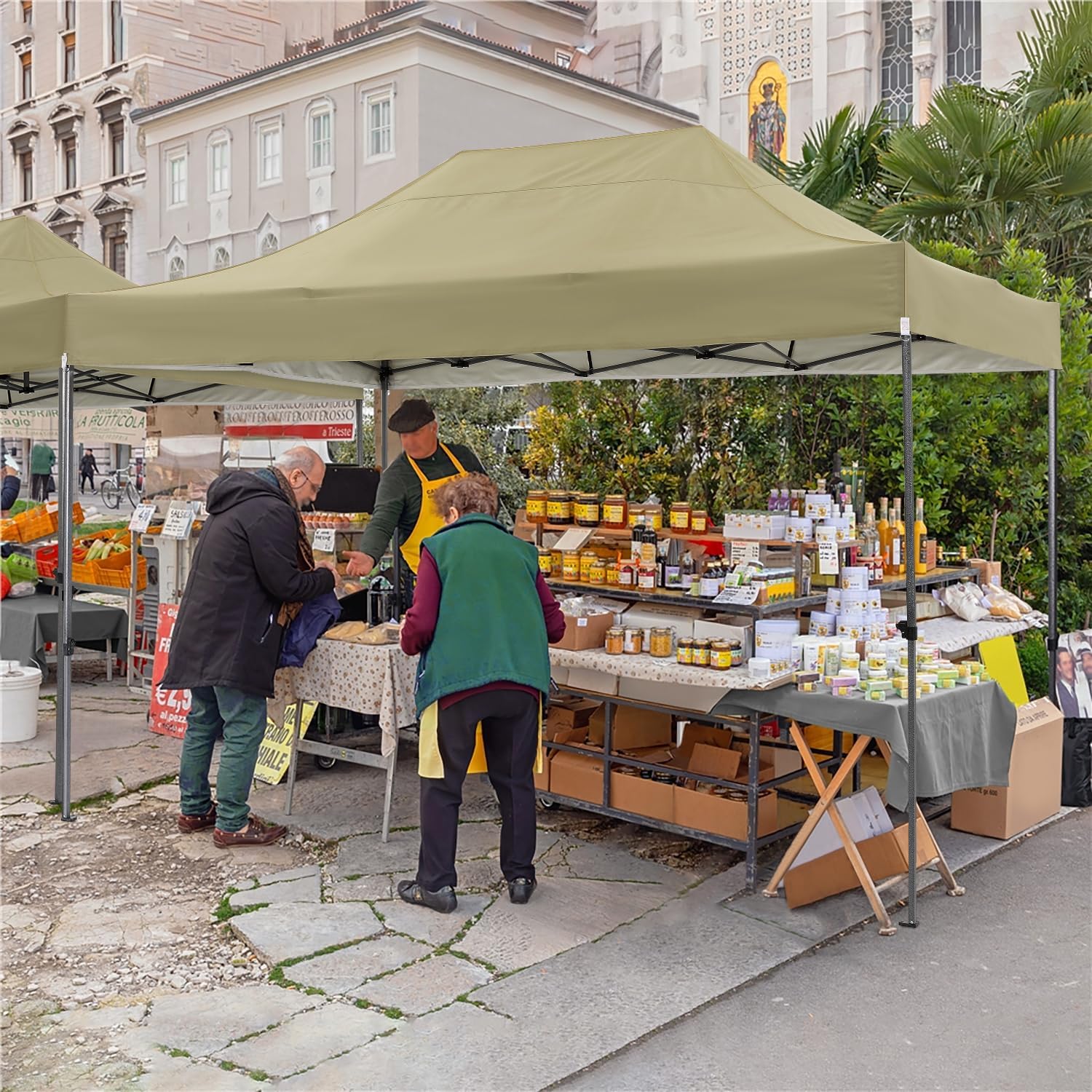 Tente pop-up robuste COBIZI 10x20 avec 6 parois latérales, facile à installer