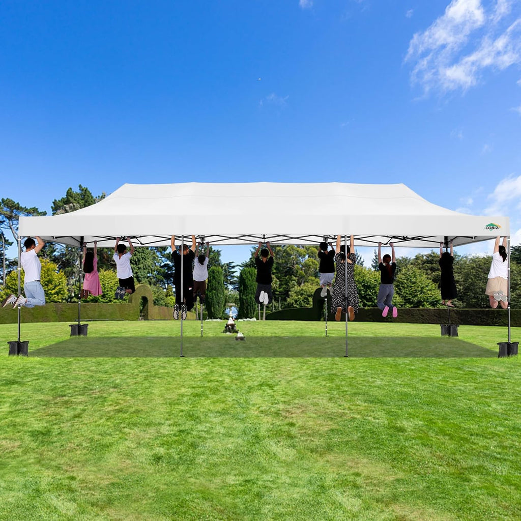 Tente pop-up robuste COBIZI 10x20 avec 6 parois latérales, facile à installer