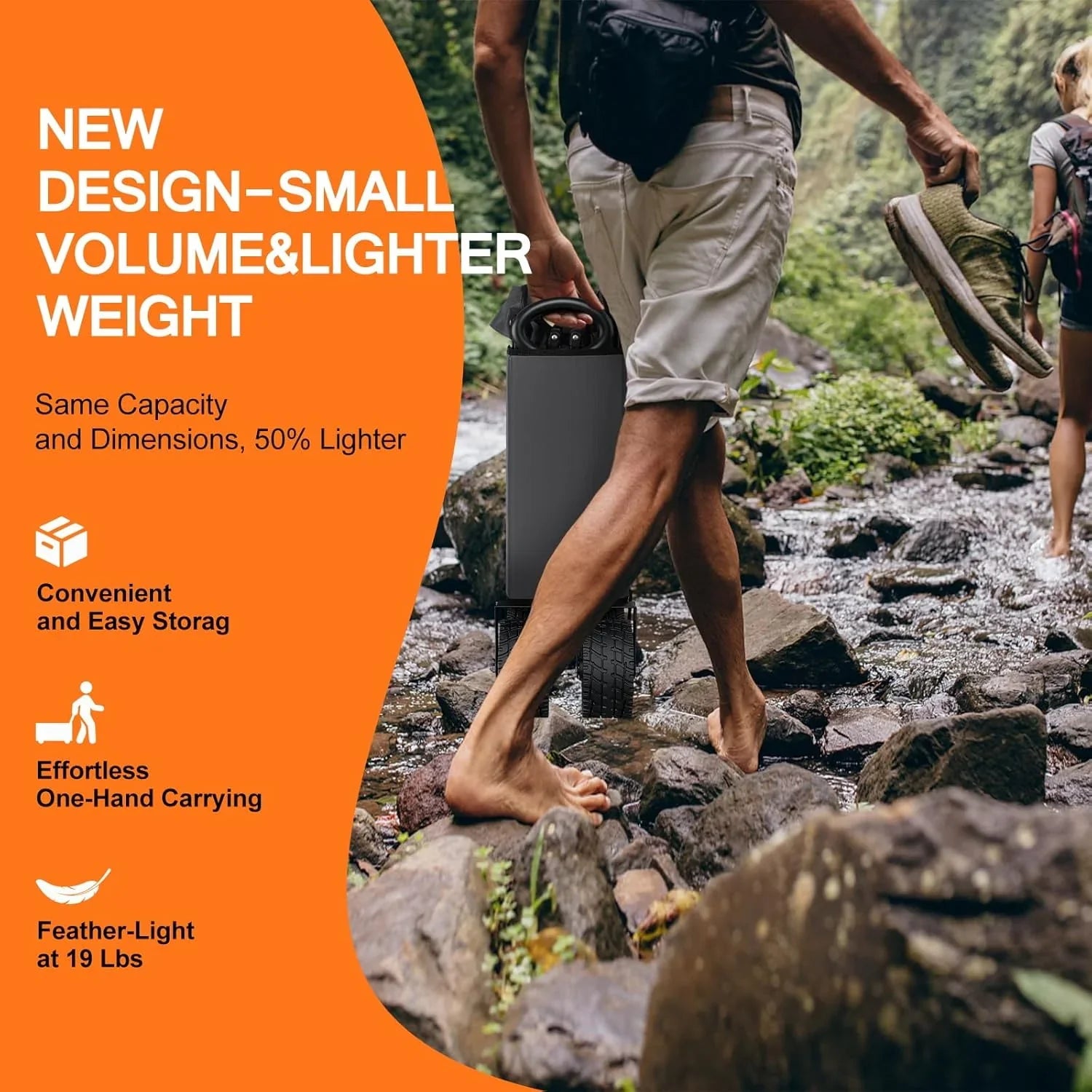 Chariot de plage pliable à grandes roues, chariot de plage pliable avec roues tout-terrain, grande capacité de charge, chariot robuste