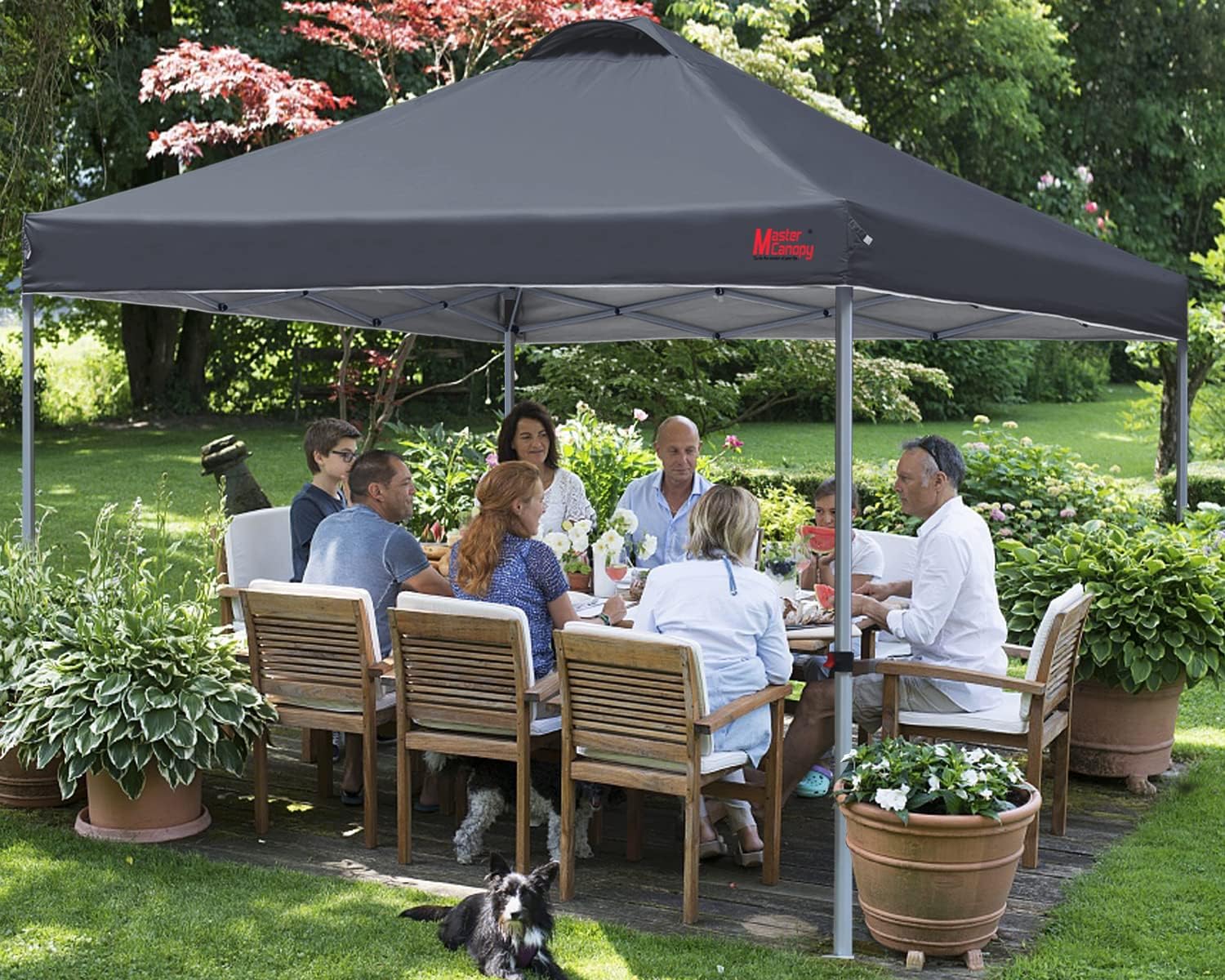 Tente pop-up robuste avec sac à roulettes (10 x 10, noir)