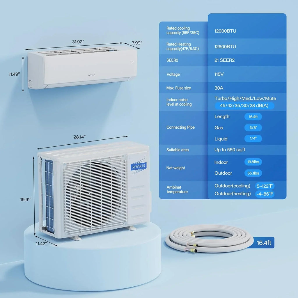 Climatiseur et chauffage mini-split Inverter ROVSUN 9 000 BTU