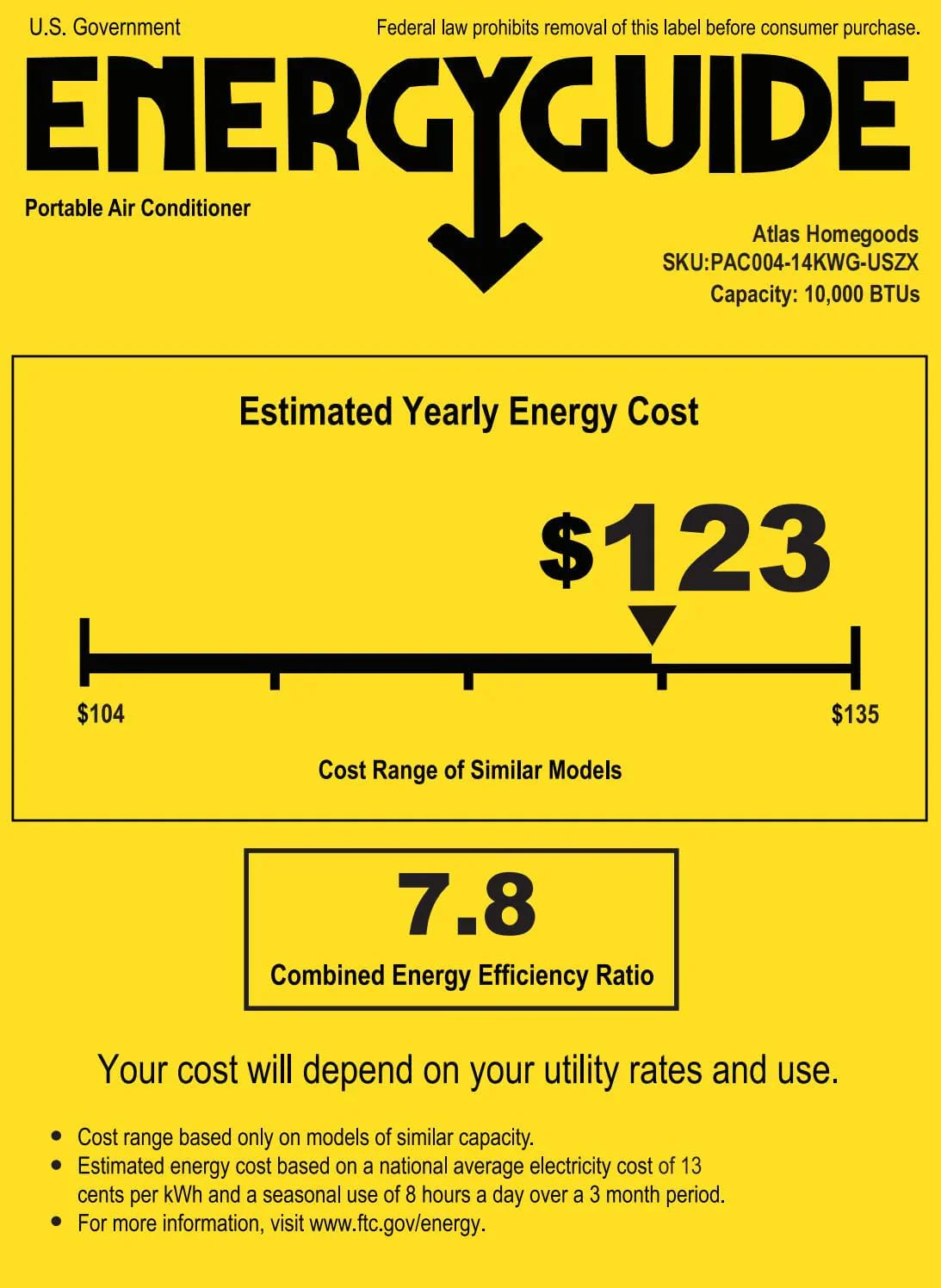 Climatiseur portatif EUHOMY 8 000 BTU, 4 en 1, couvre jusqu'à 350 pi², 4 modes, silencieux, avec télécommande, refroidissement, ventilateur, déshumidificateur