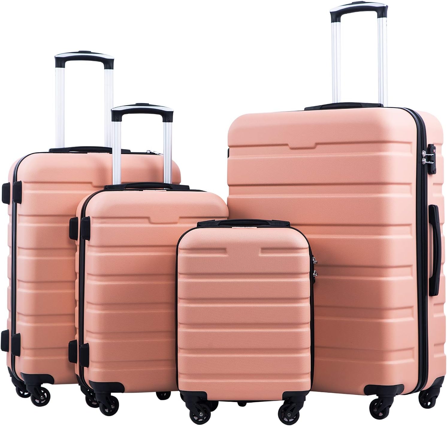 Ensemble de 3 valises Coolife, valises à roulettes rigides et légères avec serrure TSA