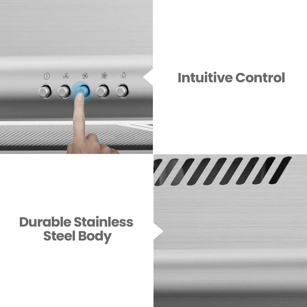 Filtre de cuisine réutilisable en acier inoxydable durable Comfee 30 po pour conduit/sans conduit sous armoire