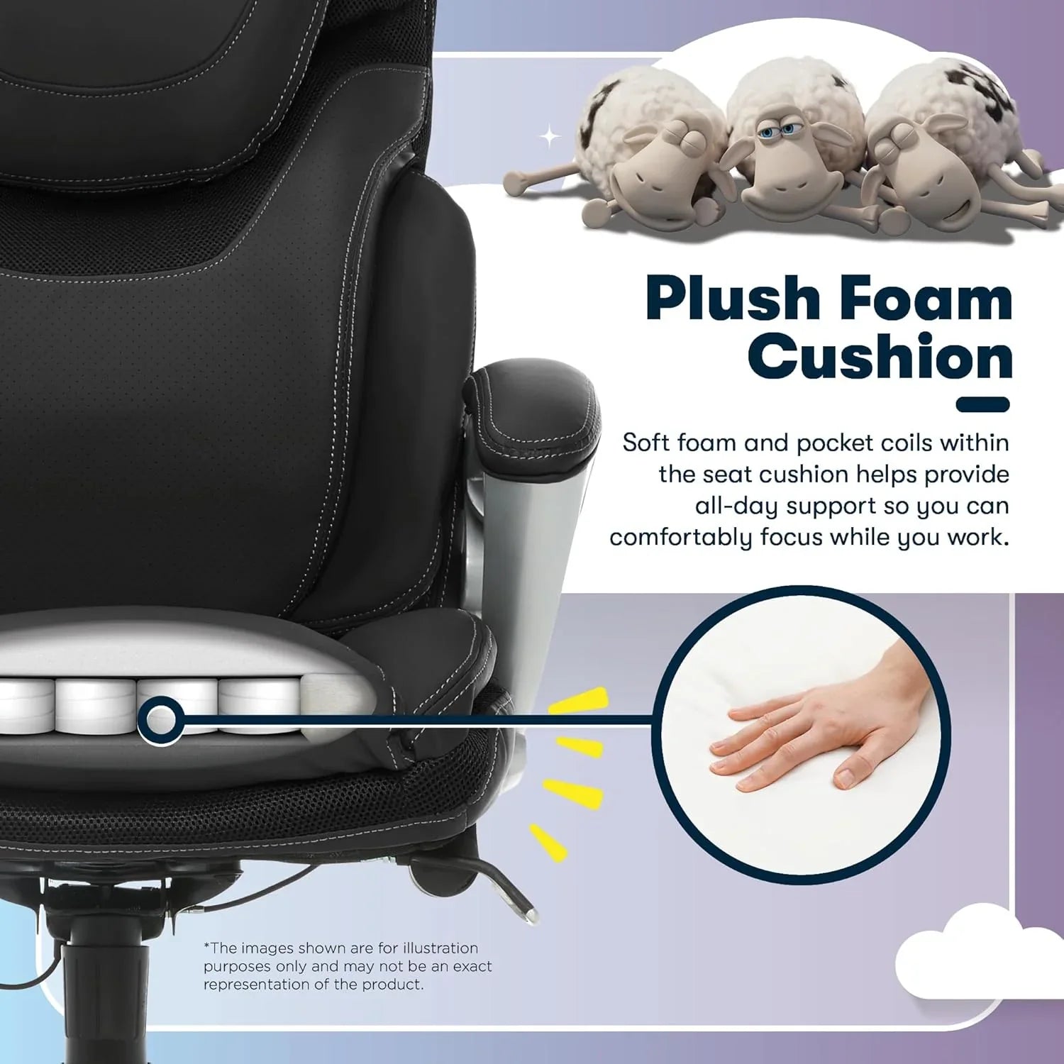 Chaise de bureau exécutive, bureau et chaise d'ordinateur ergonomiques