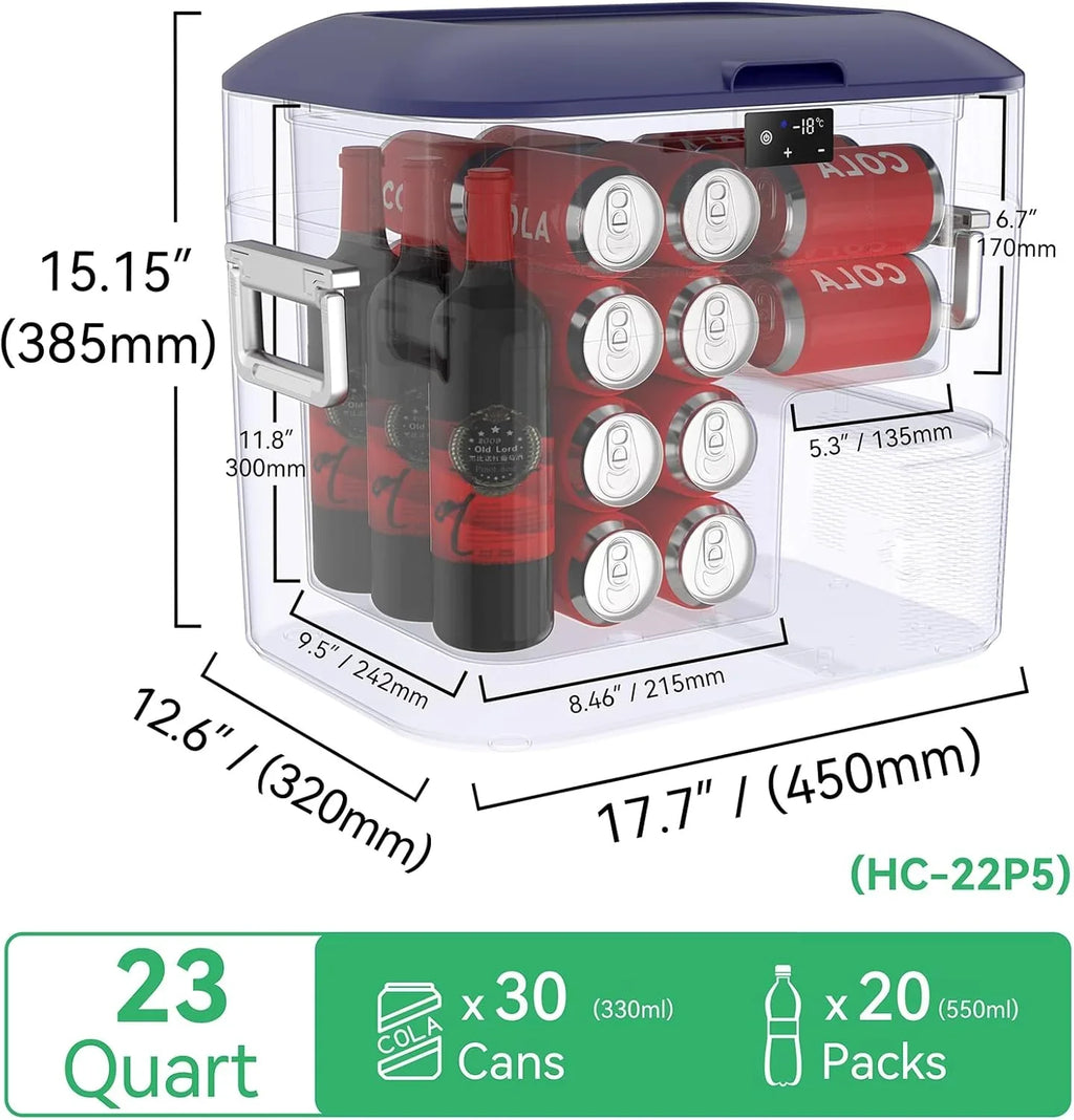 Réfrigérateur de voiture portable de 23 pintes (22 litres) avec compresseur