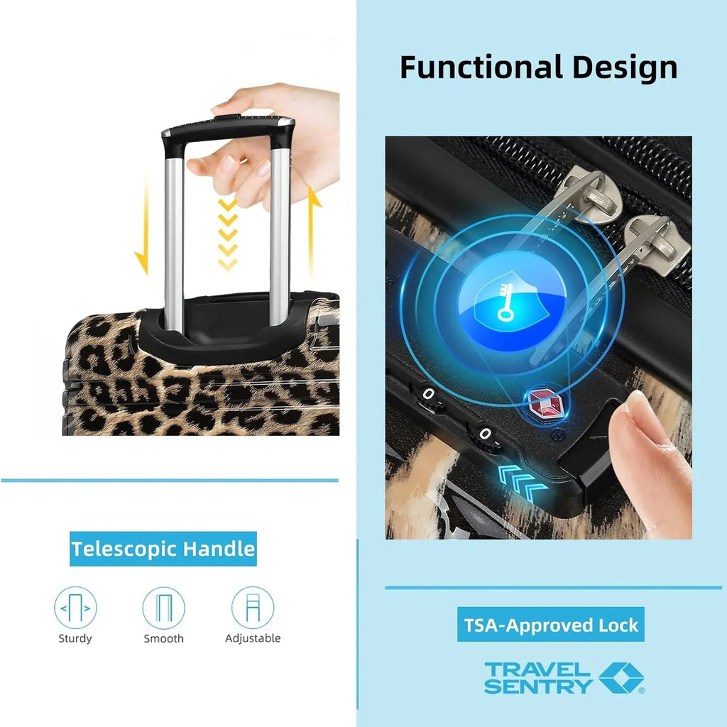 Ensemble de bagages 6 pièces, ensemble de valises rigides extensibles avec roulettes pivotantes, ensemble de bagages à roulettes légers