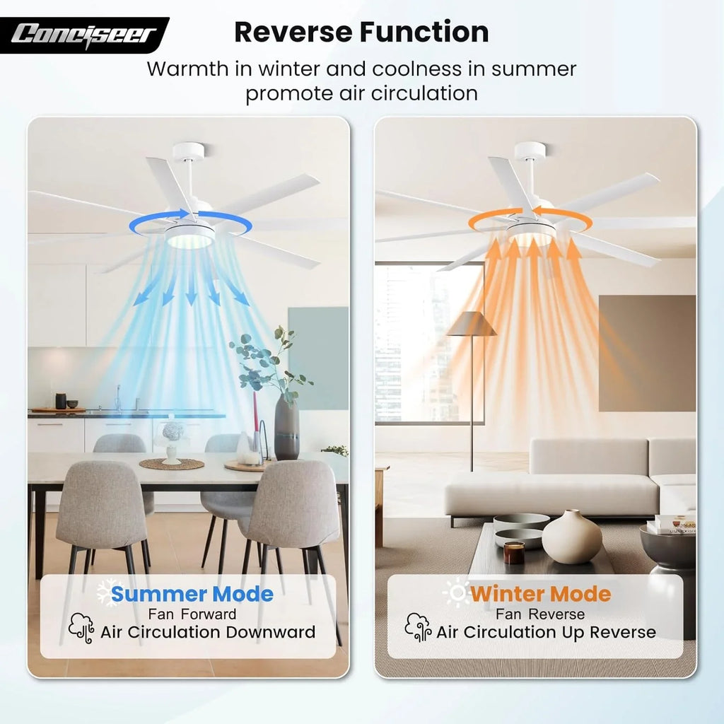 Ventilateur de plafond moderne 72 pouces chambre salon bibliothèque café extérieur/industriel
