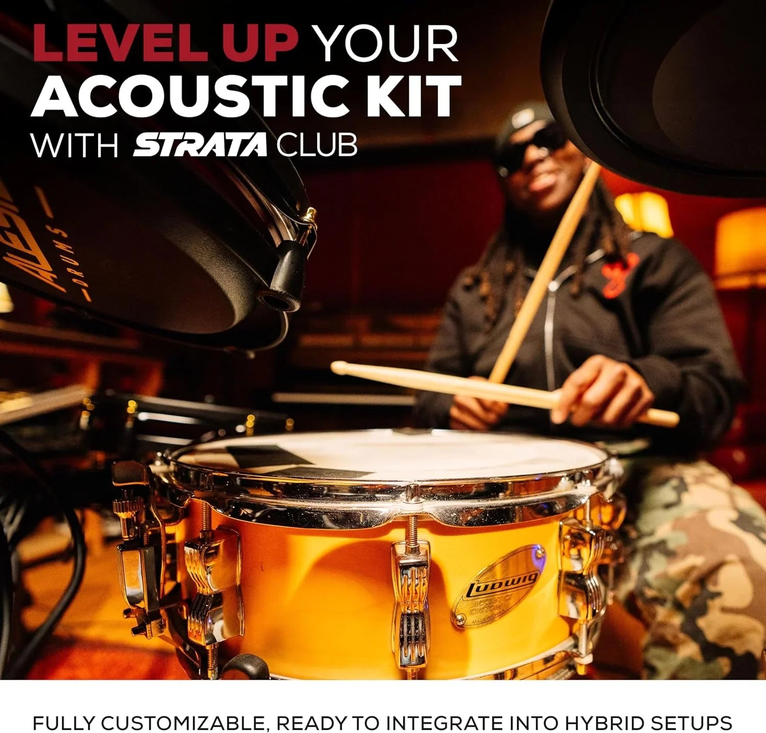 Batterie électronique Alison Strata Prime avec écran tactile et tête à grille double zone