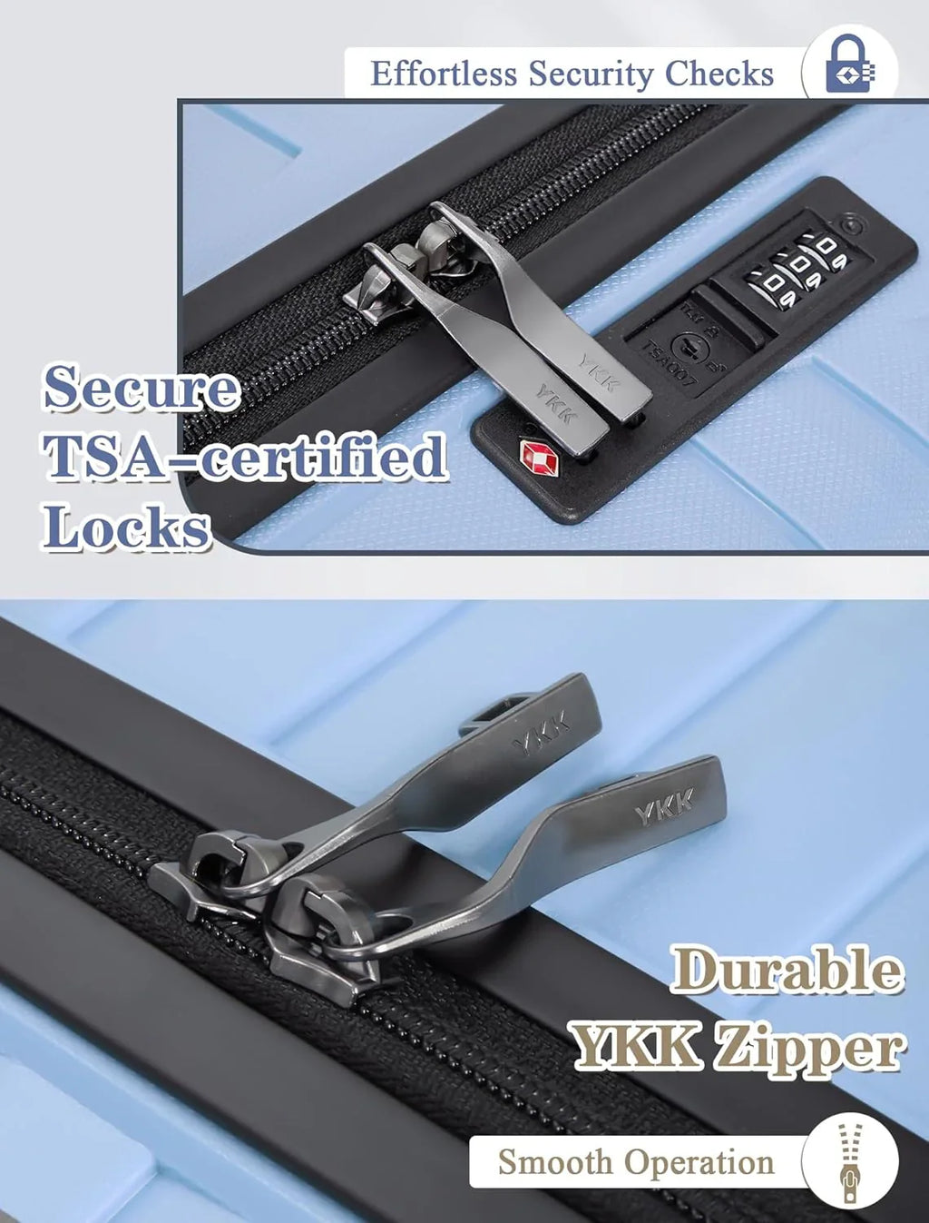 Ensemble de 5 bagages à roulettes, valise rigide en ABS avec roulettes pivotantes