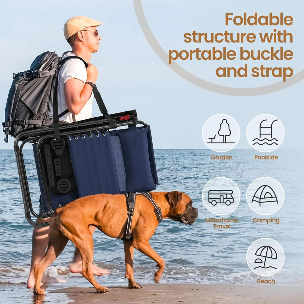 Ensemble de 3 chaises inclinables portables d'extérieur à gravité zéro avec table d'appoint et chaises longues pliantes