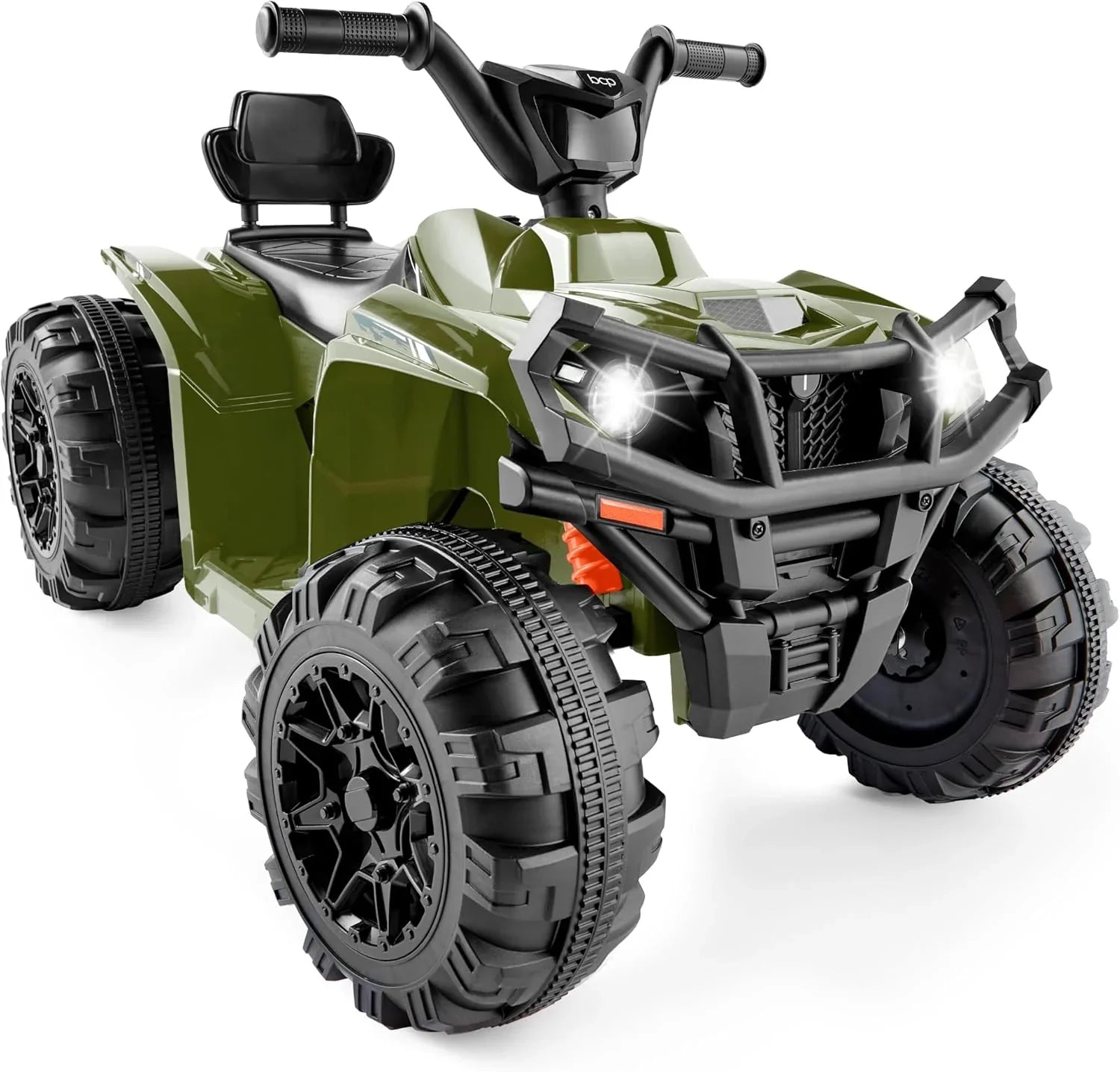 Véhicule tout-terrain électrique 12 V pour enfants, quad à 4 roues avec audio Bluetooth, vitesse maximale de 2,4 mph, pneus à crampons, phares à LED et radio.