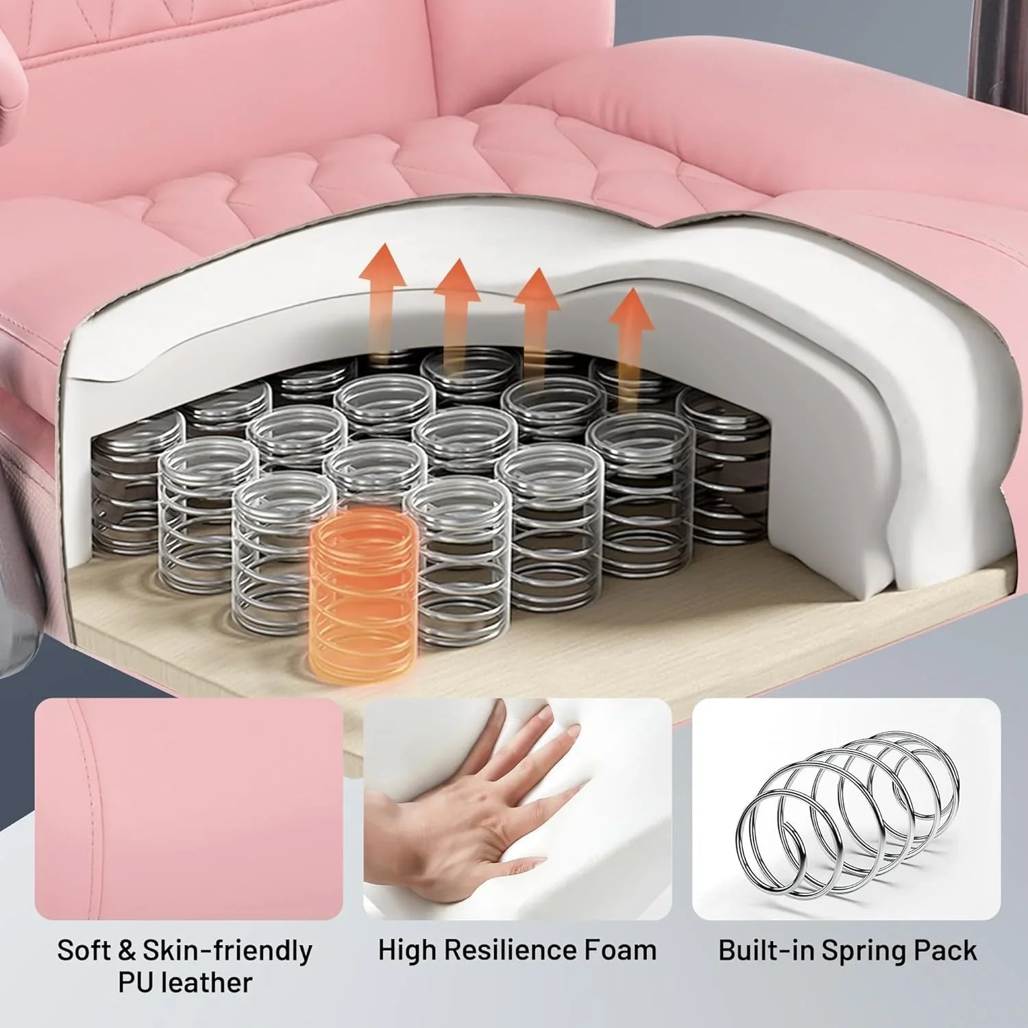 Fauteuil de bureau massant avec chauffage et repose-pieds Fauteuil de bureau ergonomique inclinable pour cadres