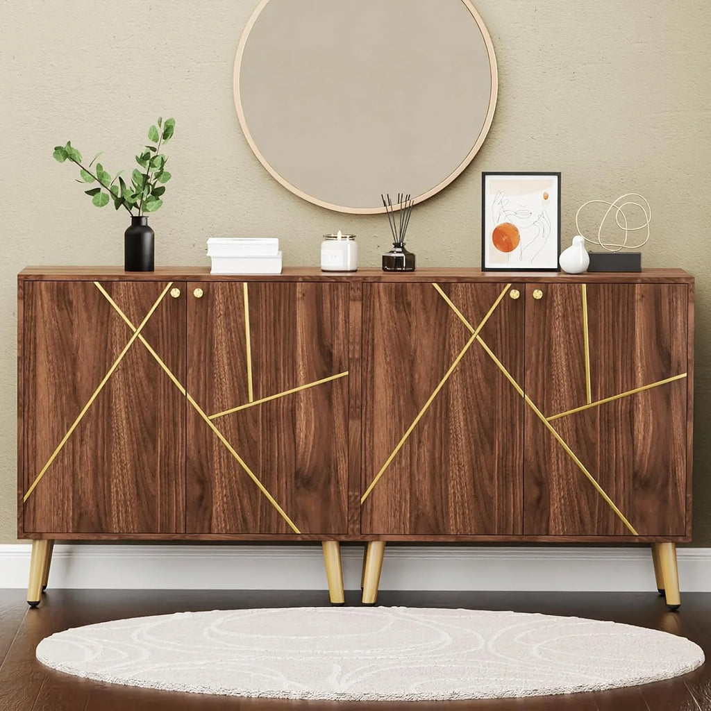 Meuble indépendant en bois noir pour salon, chambre, salle à manger et couloir