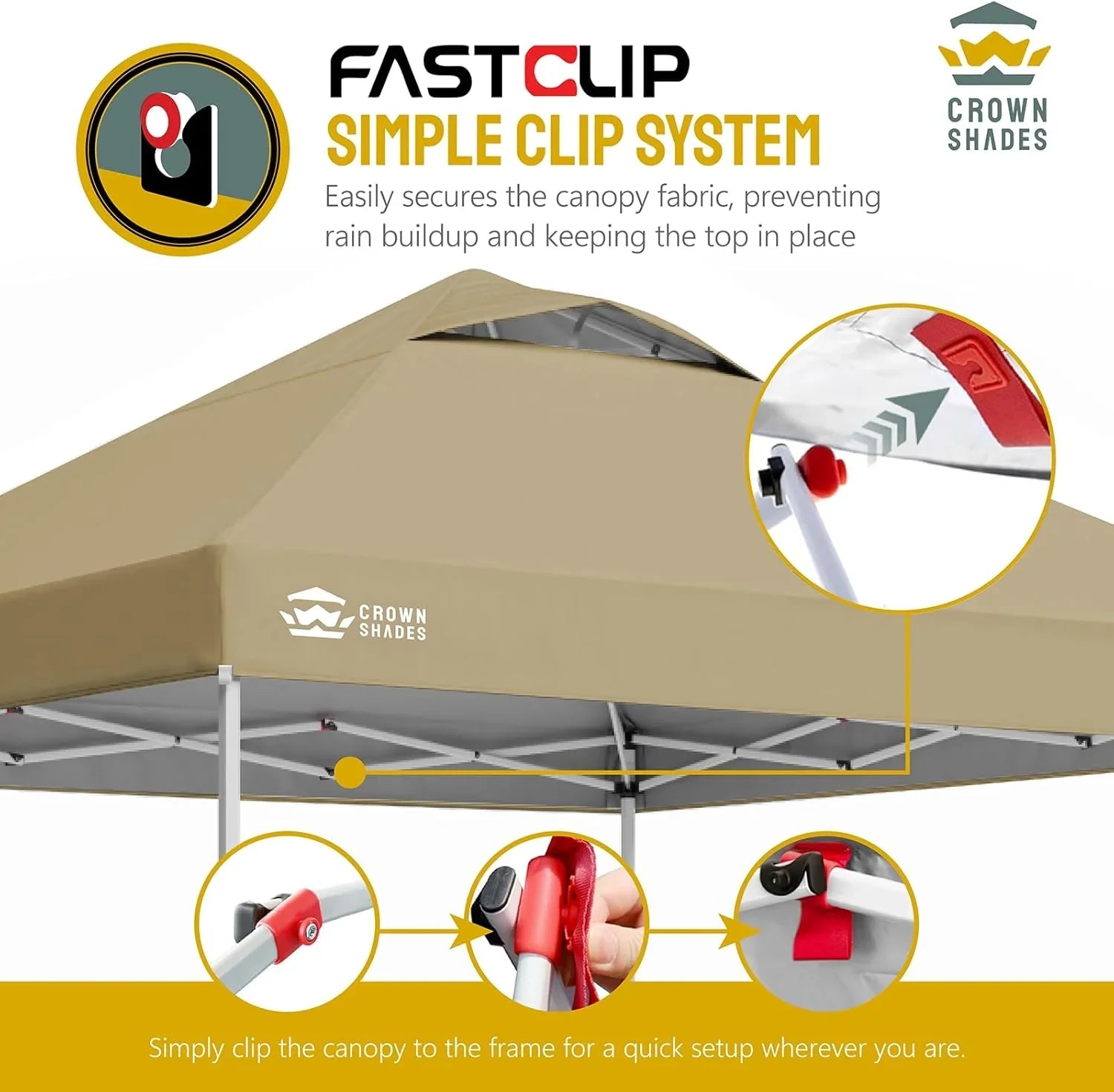 Auvent pop-up 10x10 - Installation en un clic - Tente de plage - Parasol extérieur avec dessus argenté, 3 hauteurs et 4 poches à sable