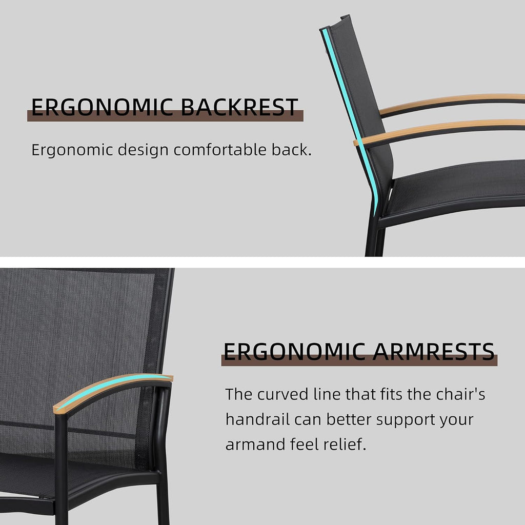 Ensemble bistro de patio 3 pièces Shintenchi Ensemble bistro de réception en tissu