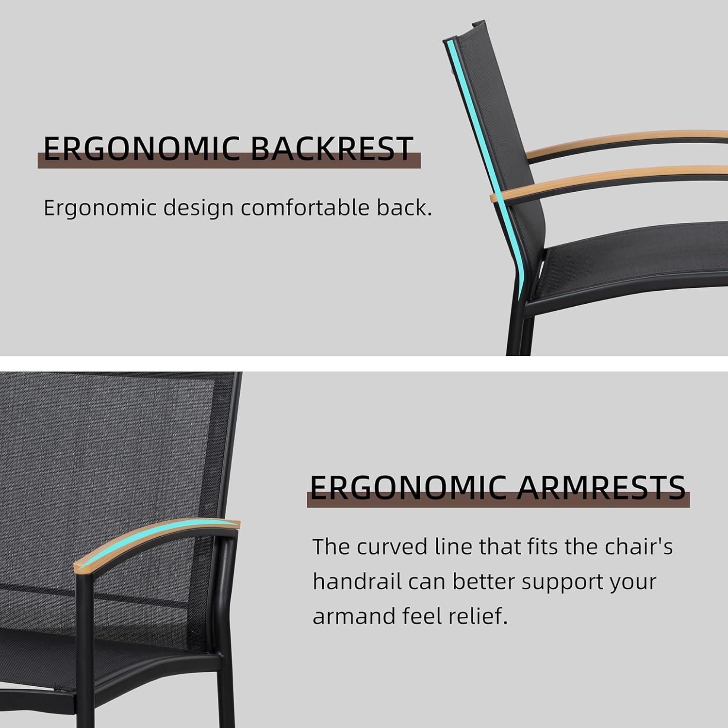 Ensemble bistro de patio 3 pièces Shintenchi Ensemble bistro de réception en tissu