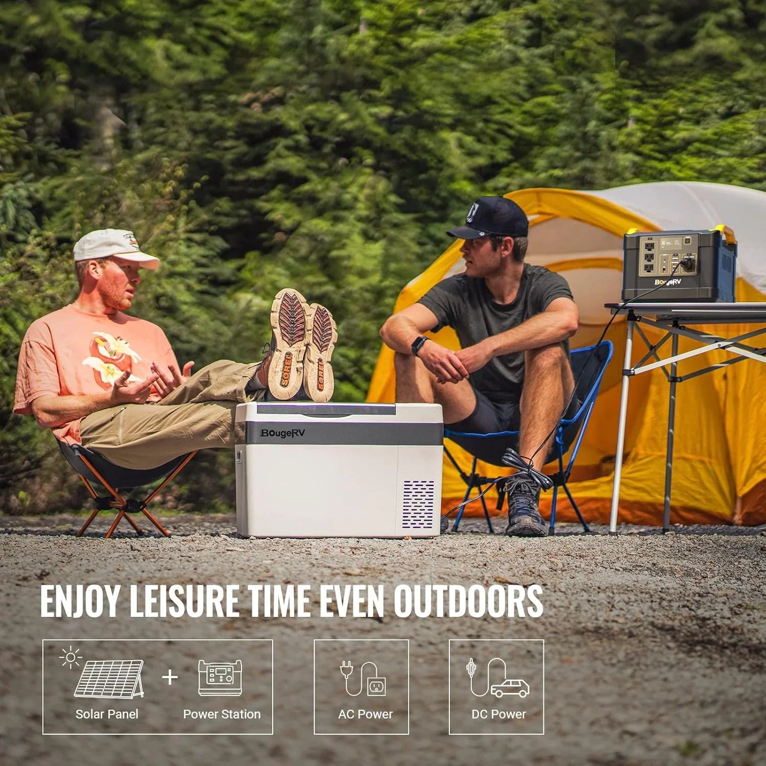 Réfrigérateur BougeRV 12 V pour voiture, congélateur portable de 23 litres, compresseur, 12/24 V CC, 110-240 V CA