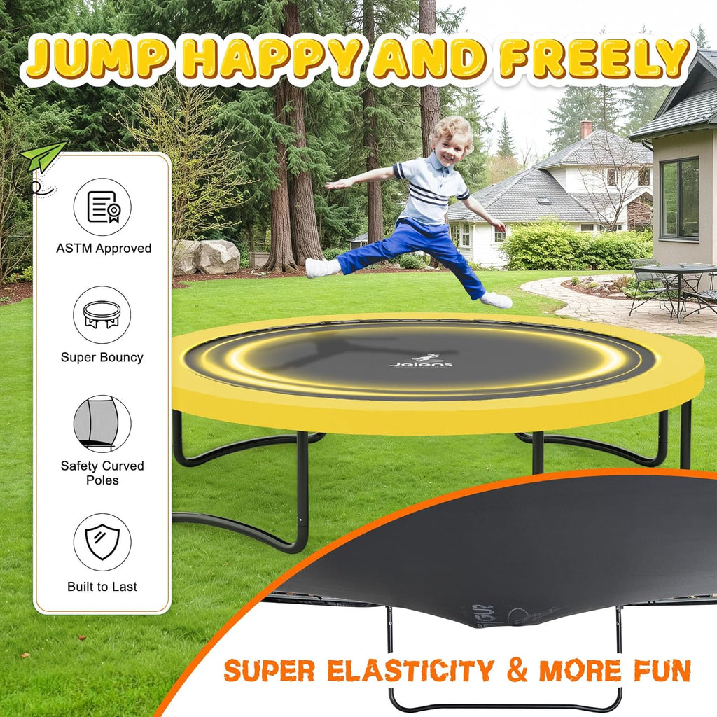 Trampoline Trampoline de loisirs avec filet de clôture et échelle, trampoline d'extérieur antirouille pour enfants et adultes