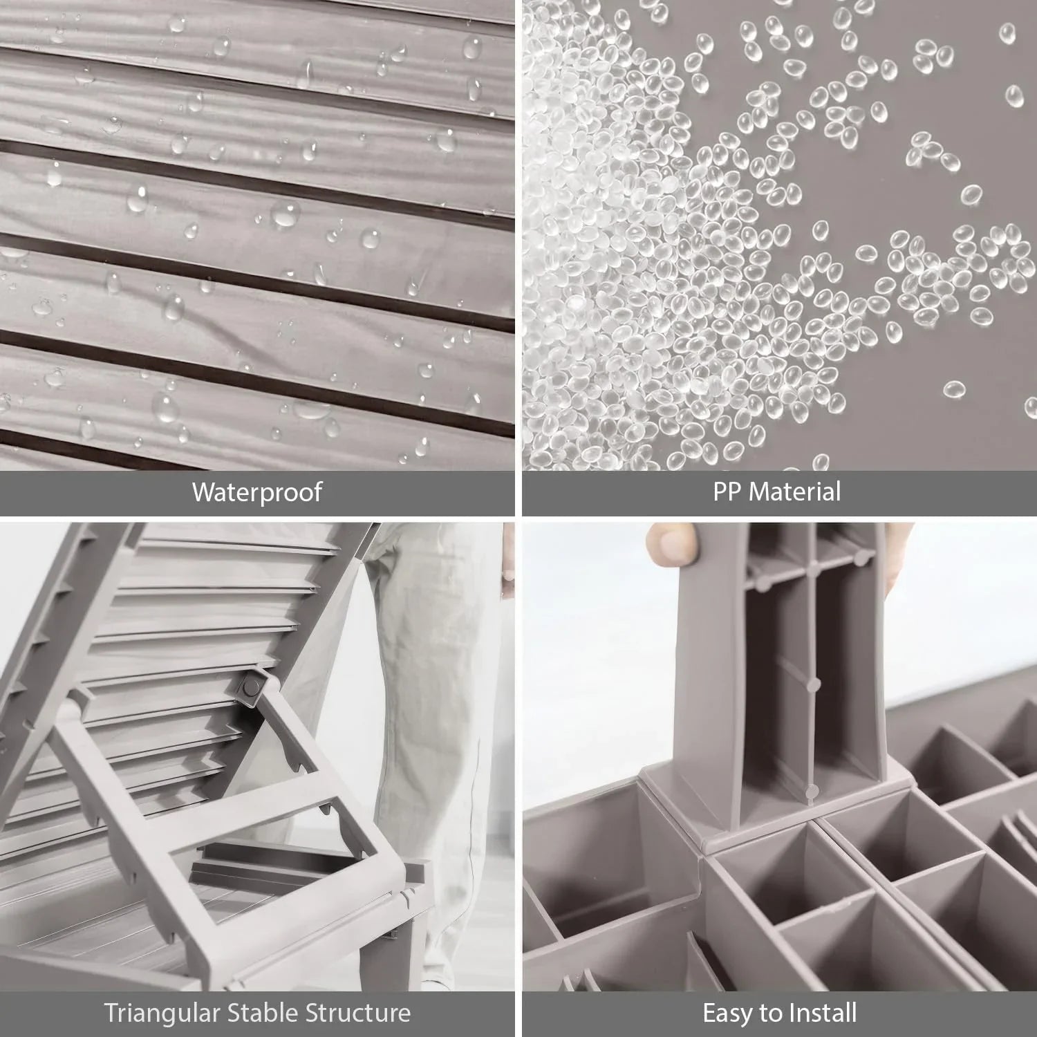 Chaises de patio - Ensemble de 2 chaises longues noires pour l'extérieur, chaise longue de jardin légère