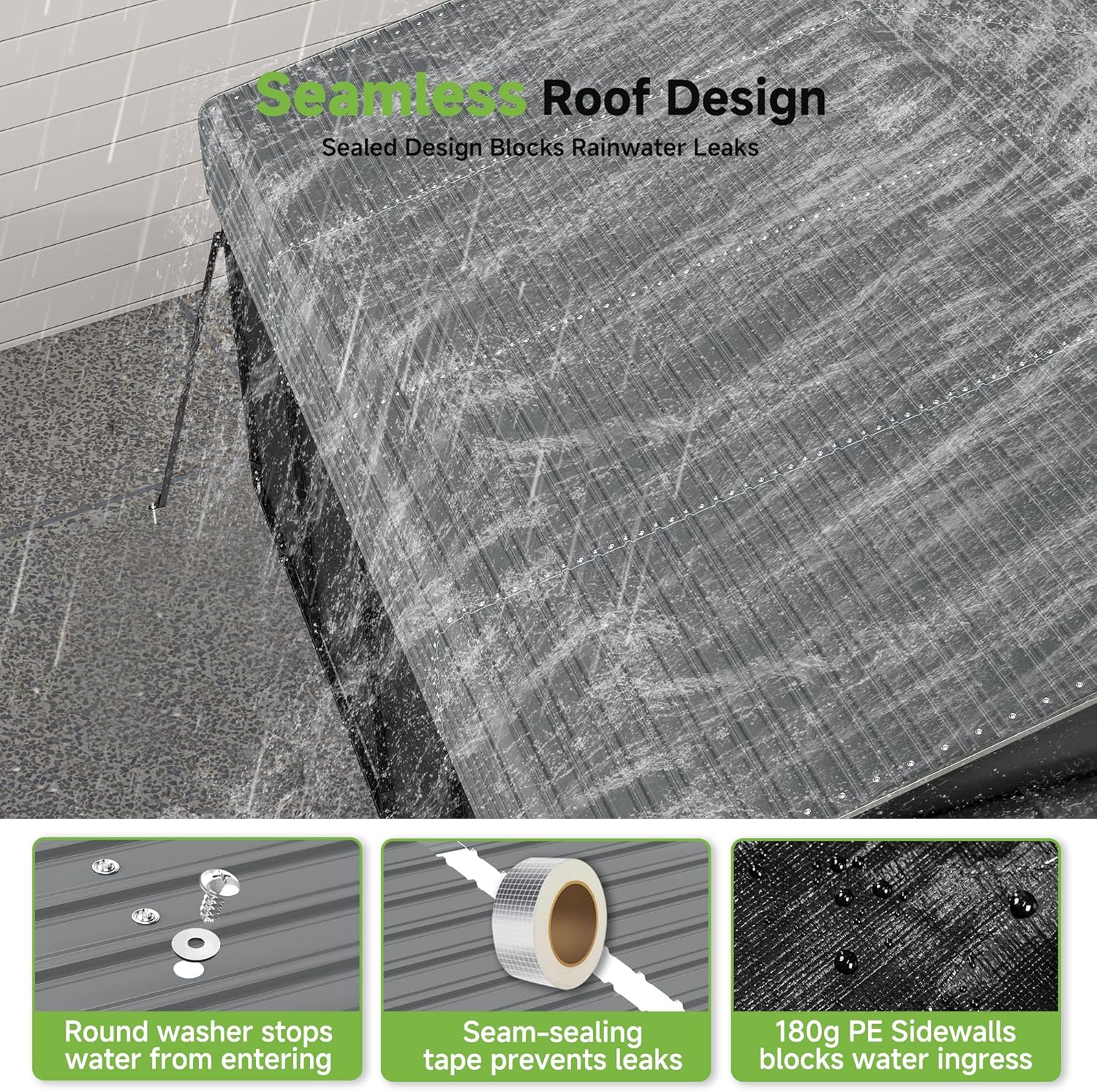 Abri d'auto en métal robuste de 10'x15', abri de garage extérieur avec cadre plus lourd