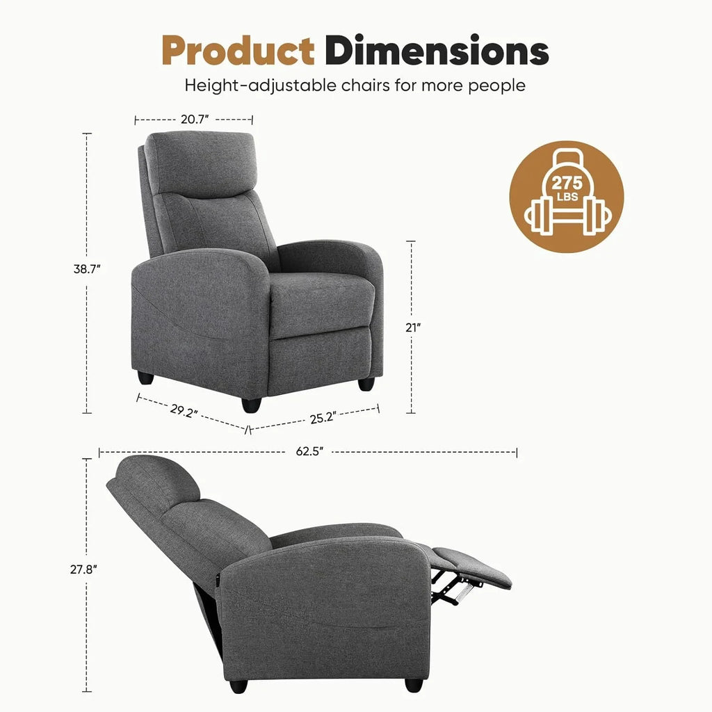Adult recliner, living room massage recliner, adjustable home theater chair single sofa
