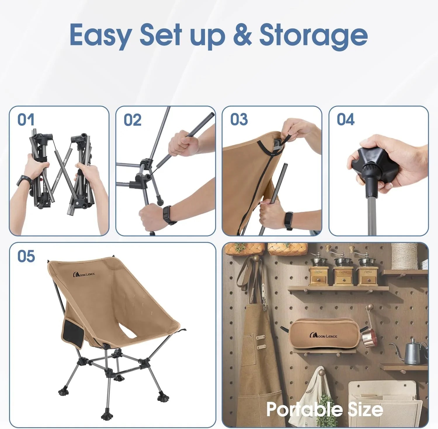 Chaise de camping portable et chaise pliante pour la randonnée et la randonnée