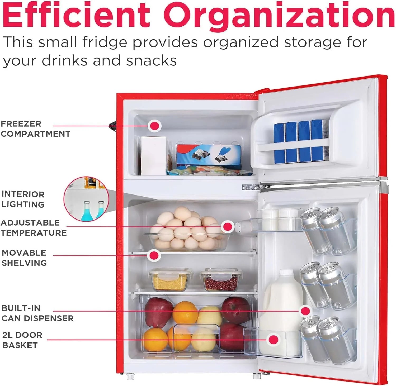 Mini-réfrigérateur rétro Frigidaire avec congélateur et décapsuleur latéral