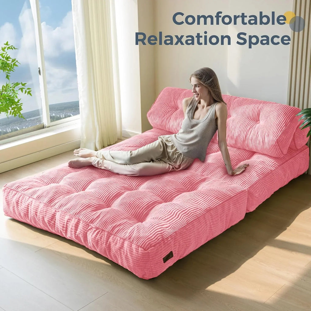 Canapé-lit pliant MAXYOYO, fauteuil convertible avec oreiller, matelas pliable avec support dorsal, fauteuil-lit pliant portable