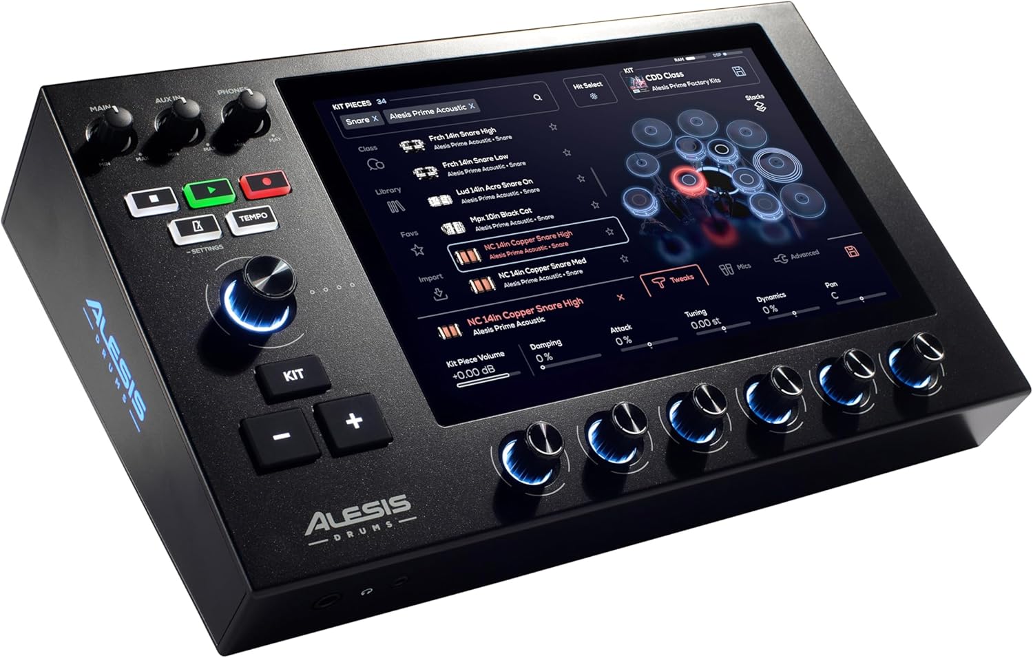 Batterie électronique Alison Strata Prime avec écran tactile et tête à grille double zone