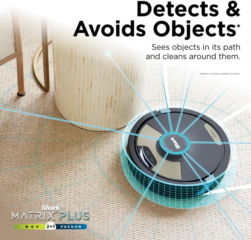Combinaison robot aspirateur et balai à franges avec aspiration puissante, Matrix Plus