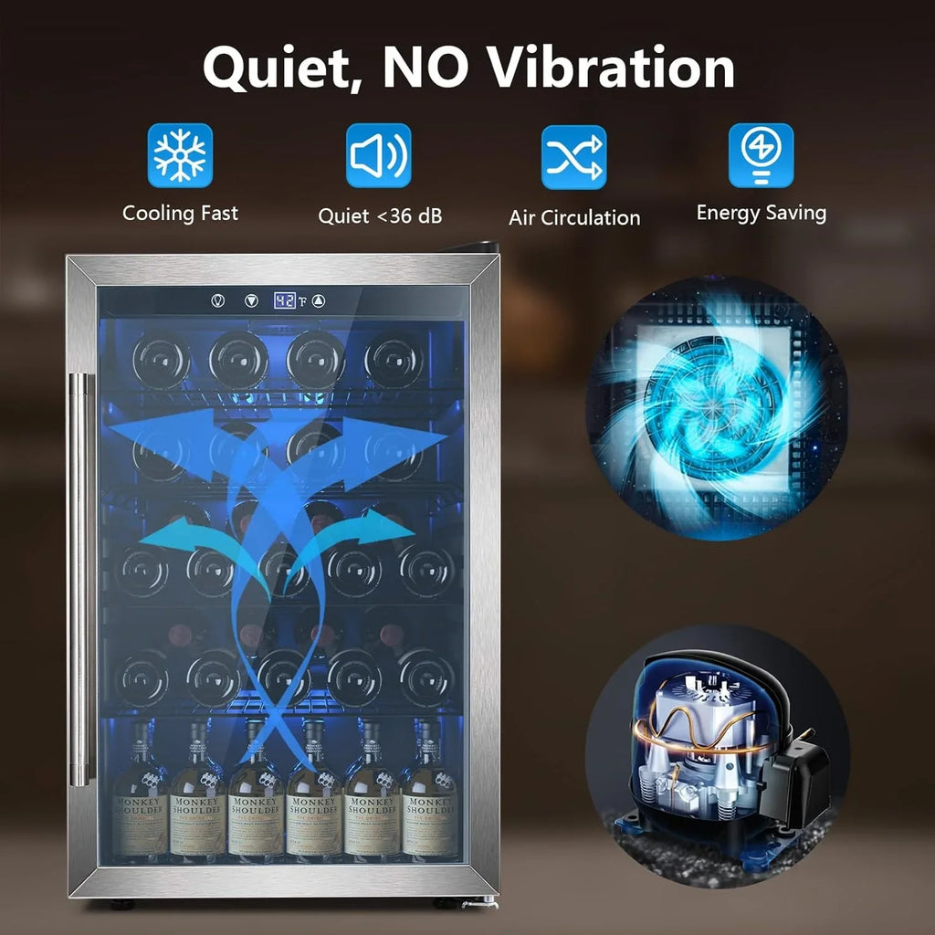 Mini-réfrigérateur 130 canettes, 3,2 pi³, pour boissons, sodas, vin, bière, température réglable pour le bureau et la maison.