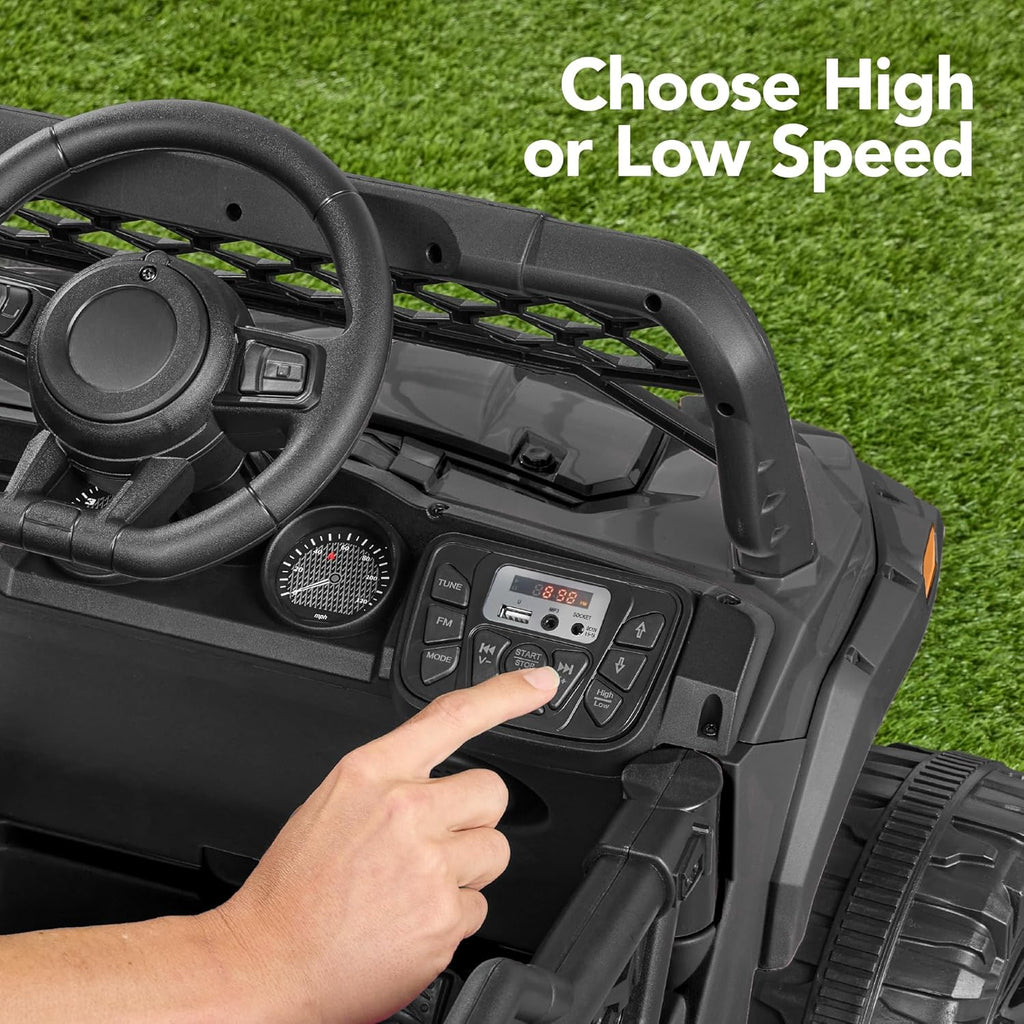 Voiture électrique UTV noire pour enfants