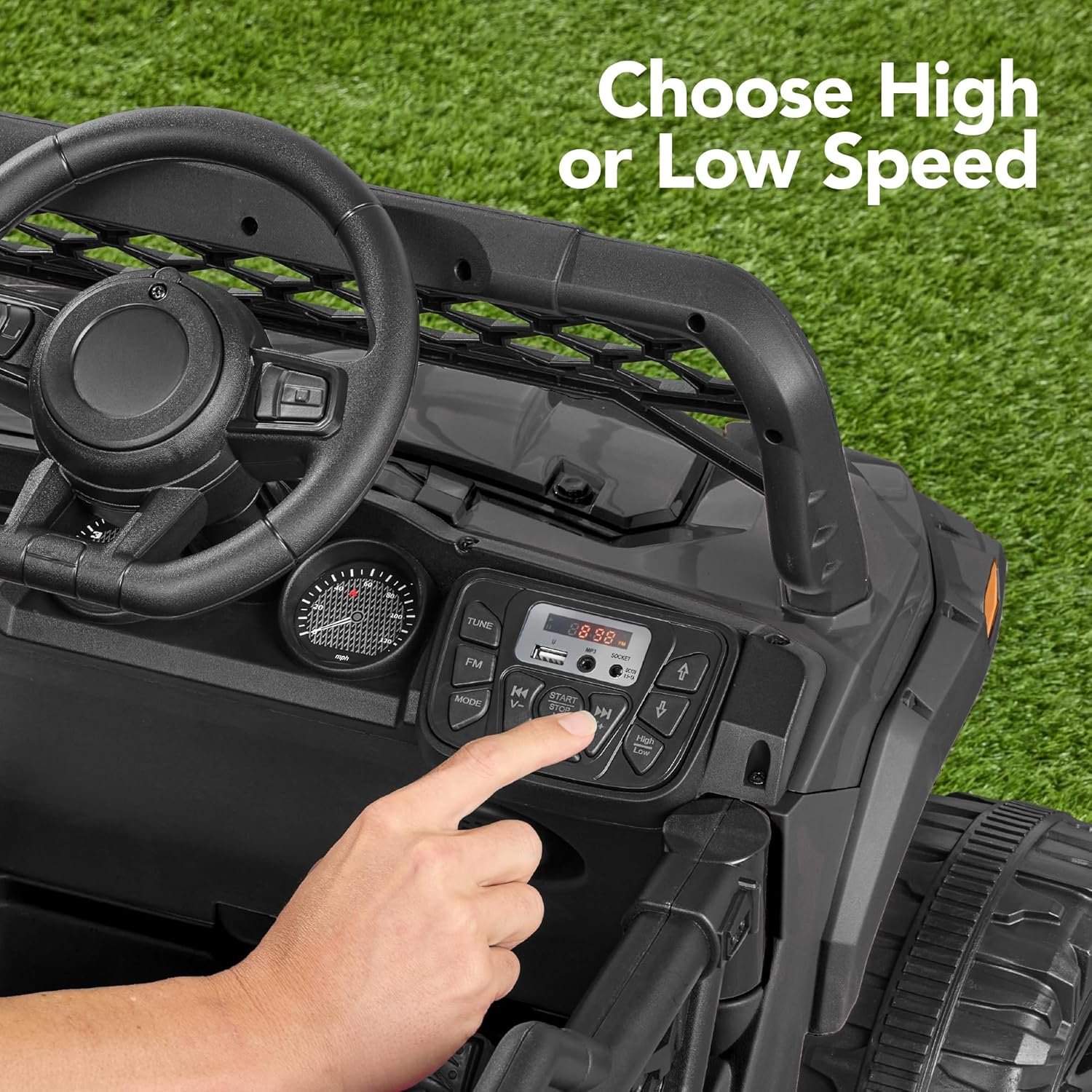 Voiture électrique UTV noire pour enfants