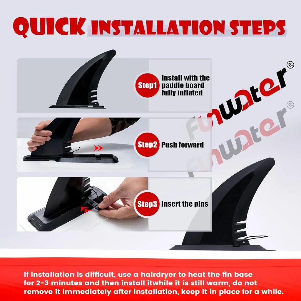 Planche de stand up paddle gonflable FunWater avec accessoires de pagaie SUP haut de gamme, pont EVA antidérapant, pagaie 11'/10'6'
