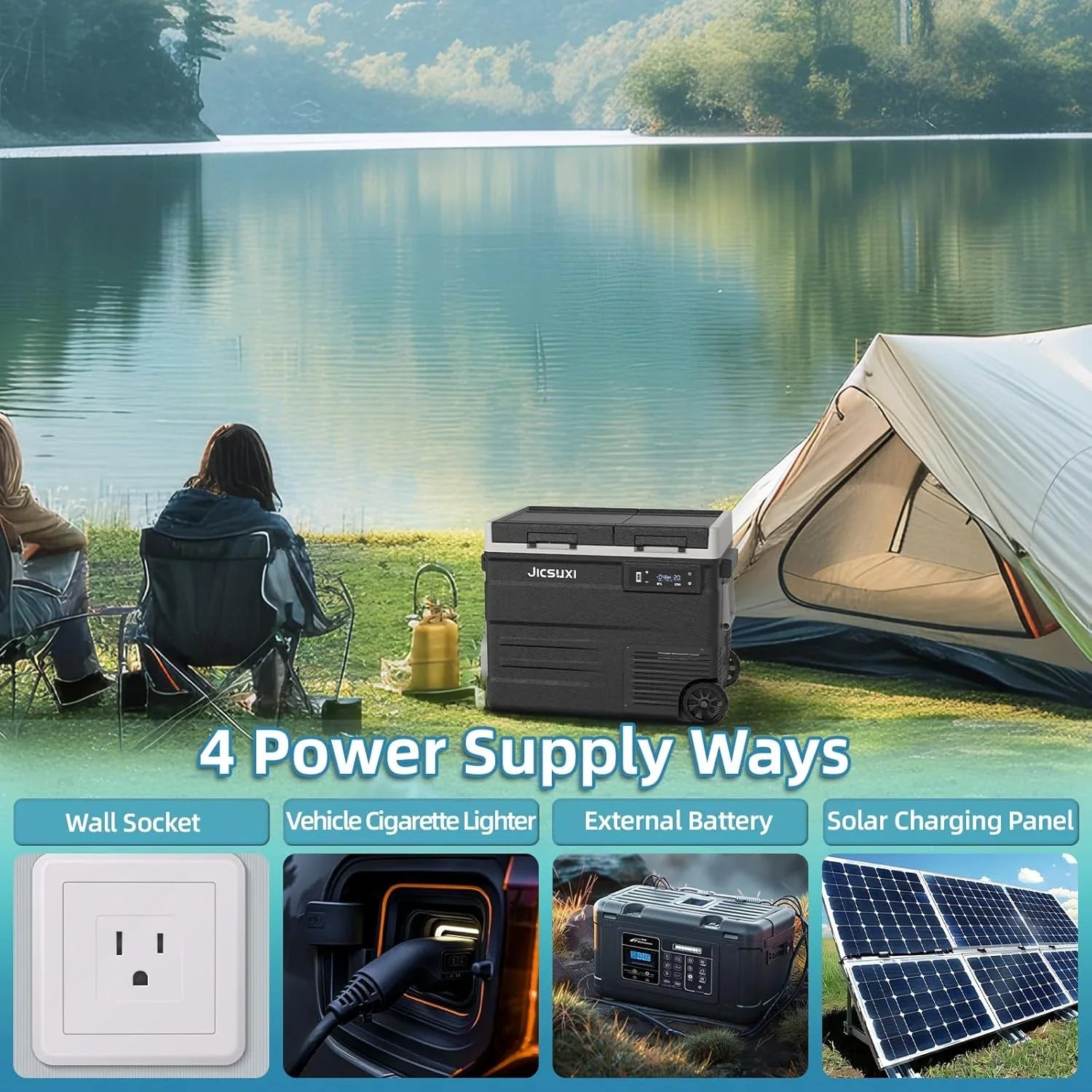 Réfrigérateur de voiture 12 V, glacière électrique portable à compresseur de 17 litres