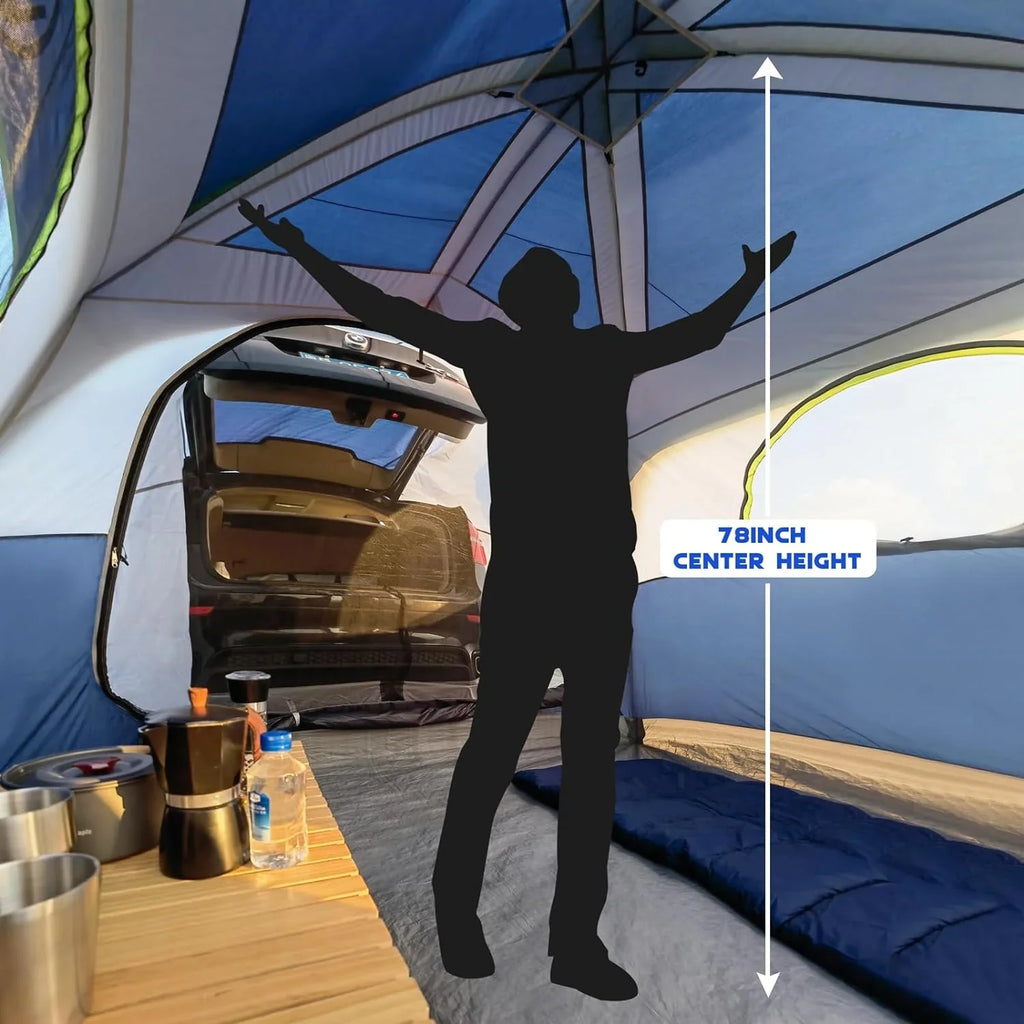 Tente SUV pour camping, tente hayon SUV 6 personnes - Installation facile avec double toit