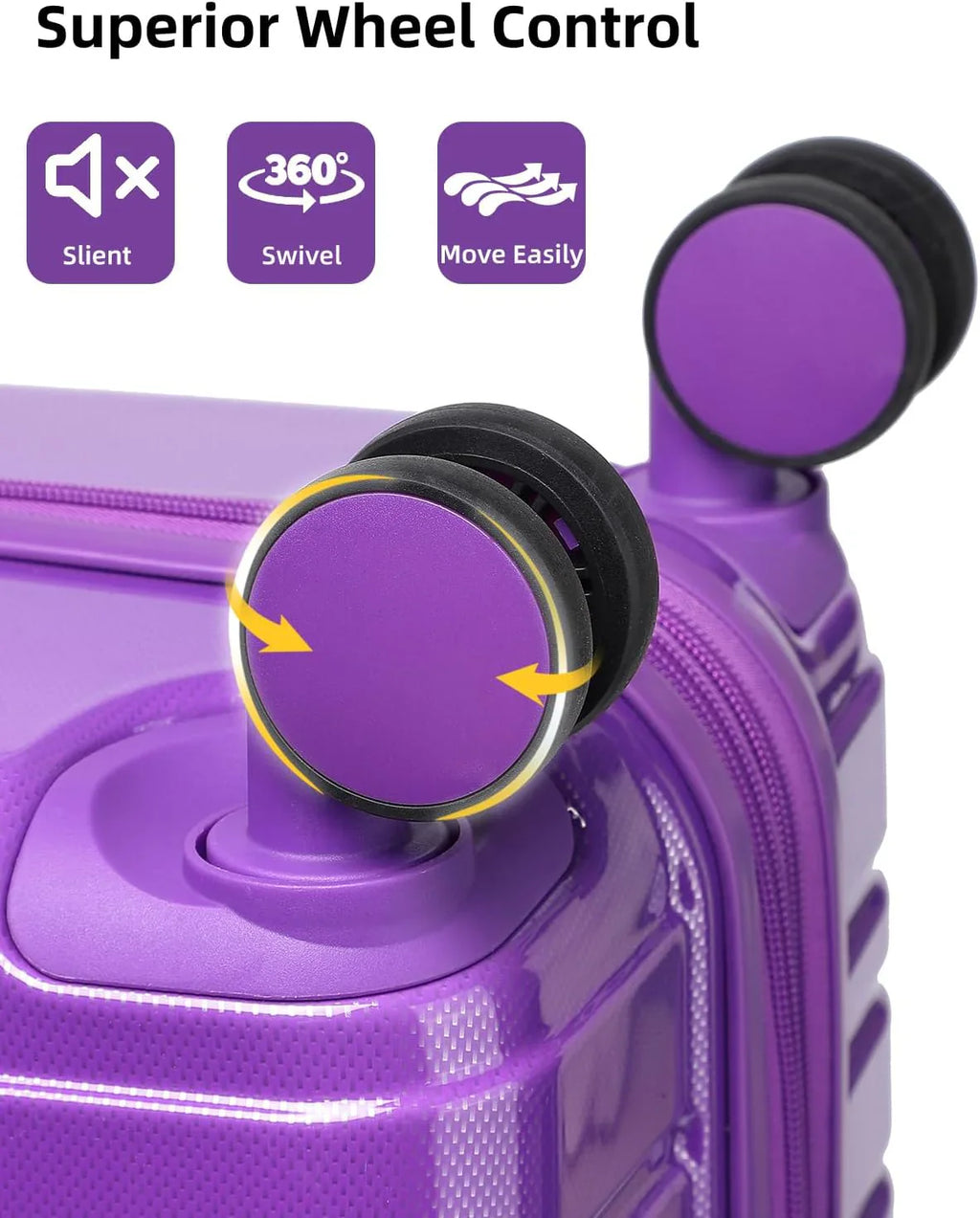 Ensemble de bagages 6 pièces, ensemble de valises rigides extensibles avec roulettes pivotantes, ensemble de bagages à roulettes légers