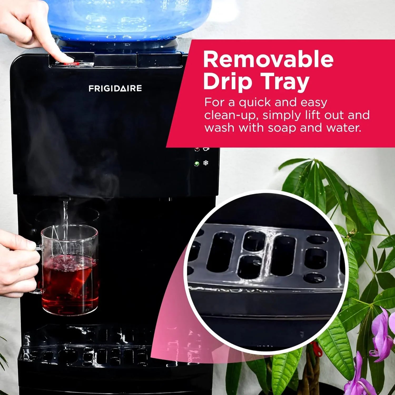 Distributeur d'eau et de glaçons Frigidaire à chargement par le haut - Eau chaude et froide - Verrouillage de sécurité pour enfants