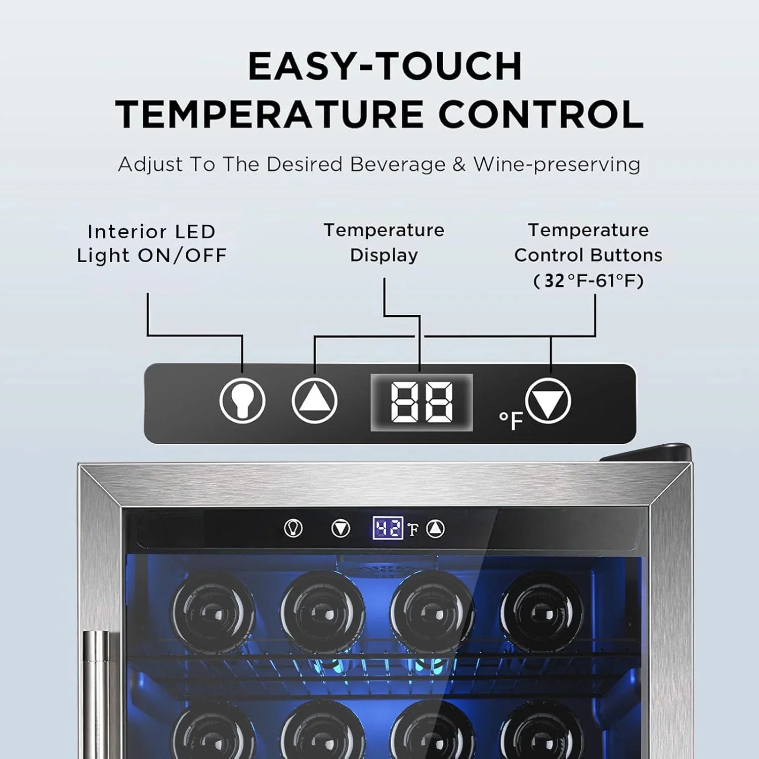 Mini-réfrigérateur 130 canettes, 3,2 pi³, pour boissons, sodas, vin, bière, température réglable pour le bureau et la maison.