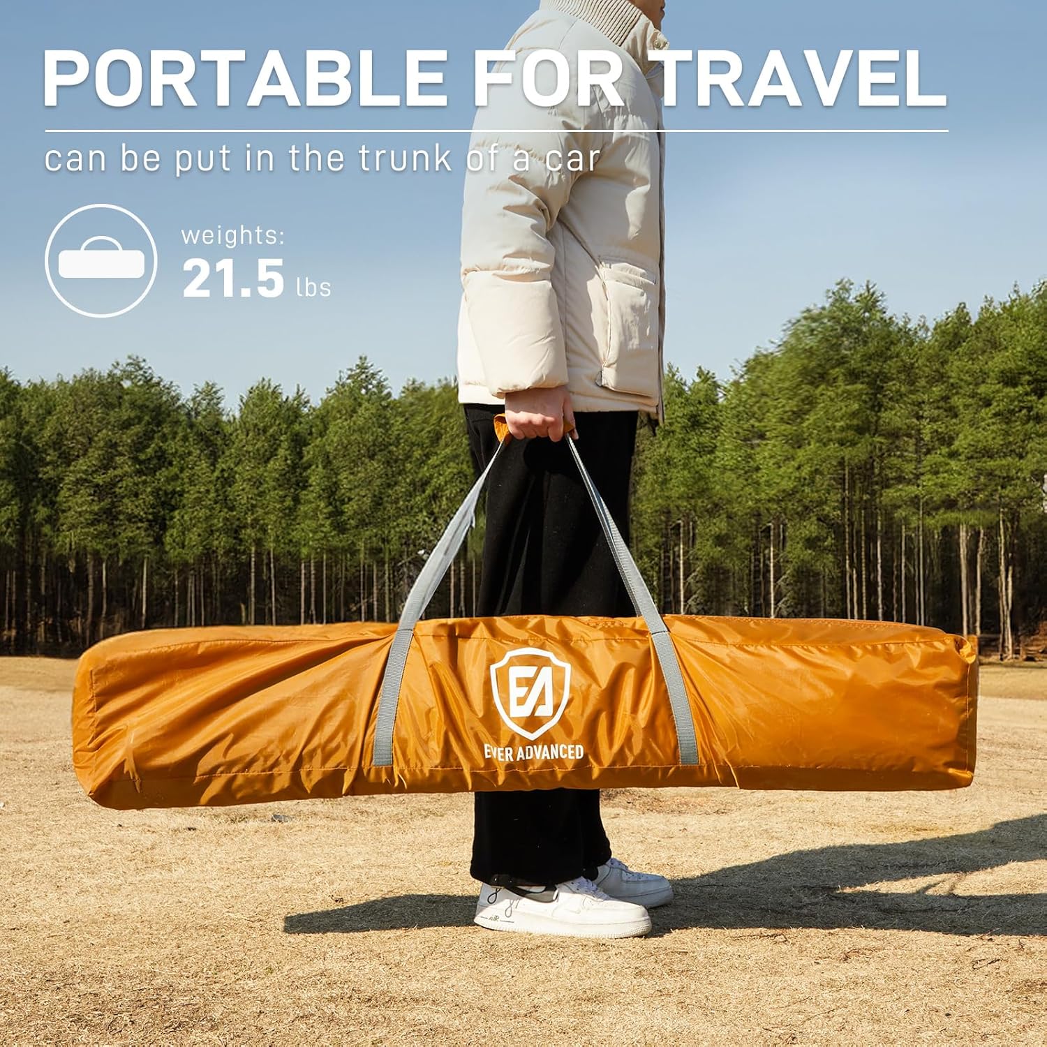 Tente de camping à moustiquaire escamotable 3,5 x 3 m, tonnelle à moustiquaire instantanée avec filet, abri portable