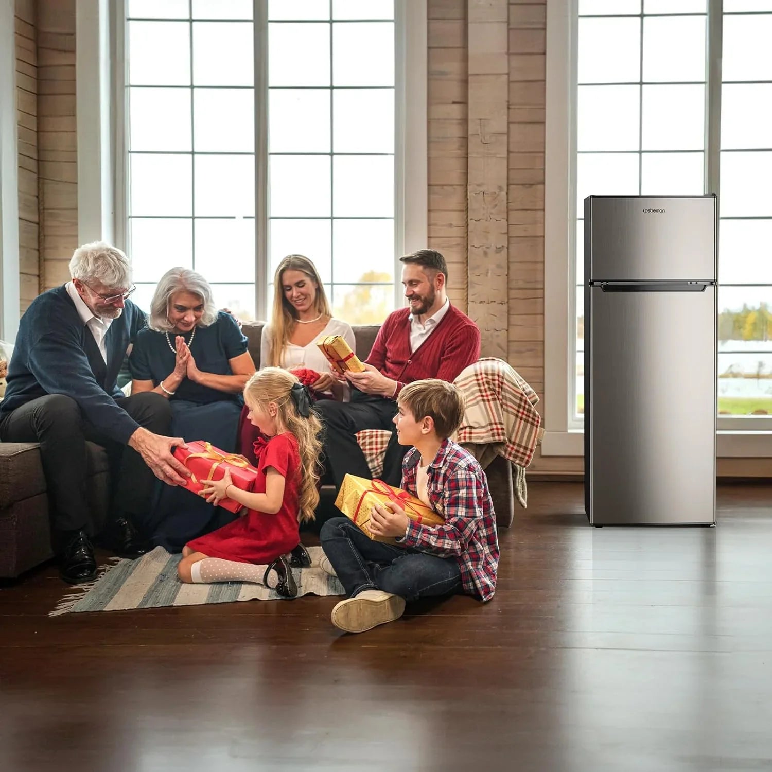 Réfrigérateur Upstreman de 7,7 pieds cubes avec congélateur, double porte,