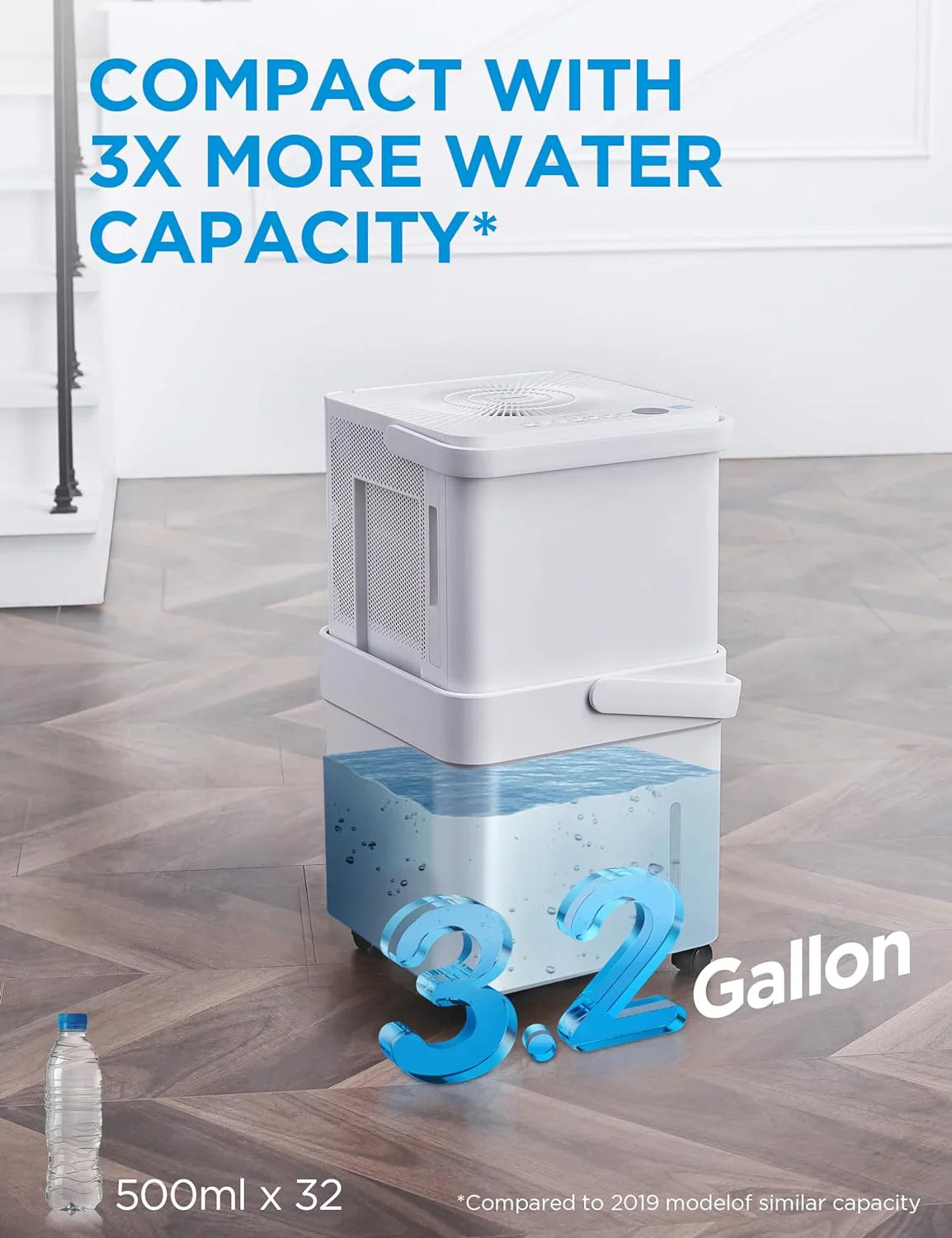 Déshumidificateur de 35 pintes pour sous-sols et pièces jusqu'à 3 500 pieds carrés avec commandes intelligentes