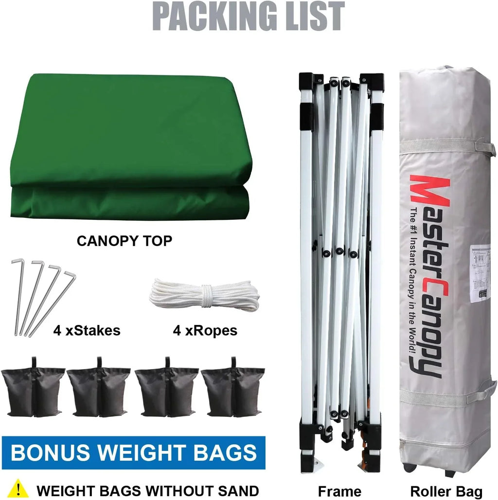 Tente pop-up robuste avec sac à roulettes (10 x 10, noir)