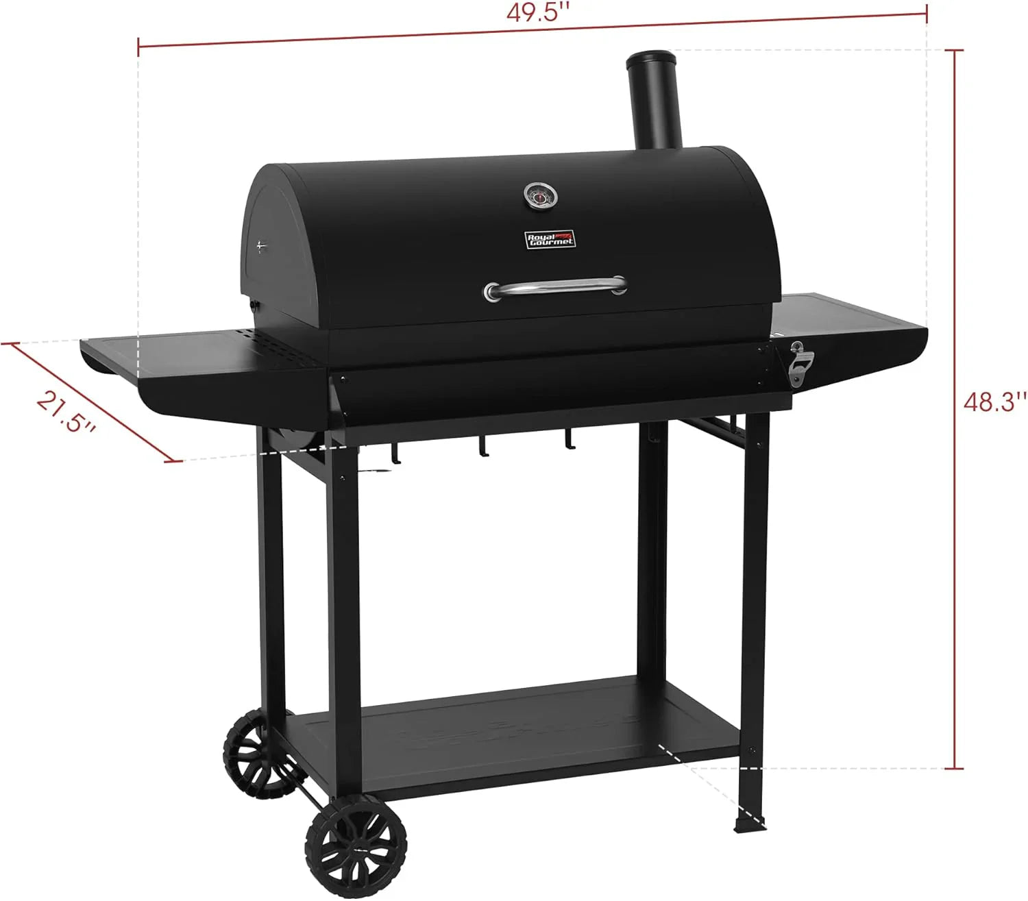 Barbecue au charbon de bois Royal Gourmet CC1830T de 30 pouces avec grille de réchaud et panier de rangement avant, barbecue extérieur avec 627 po²